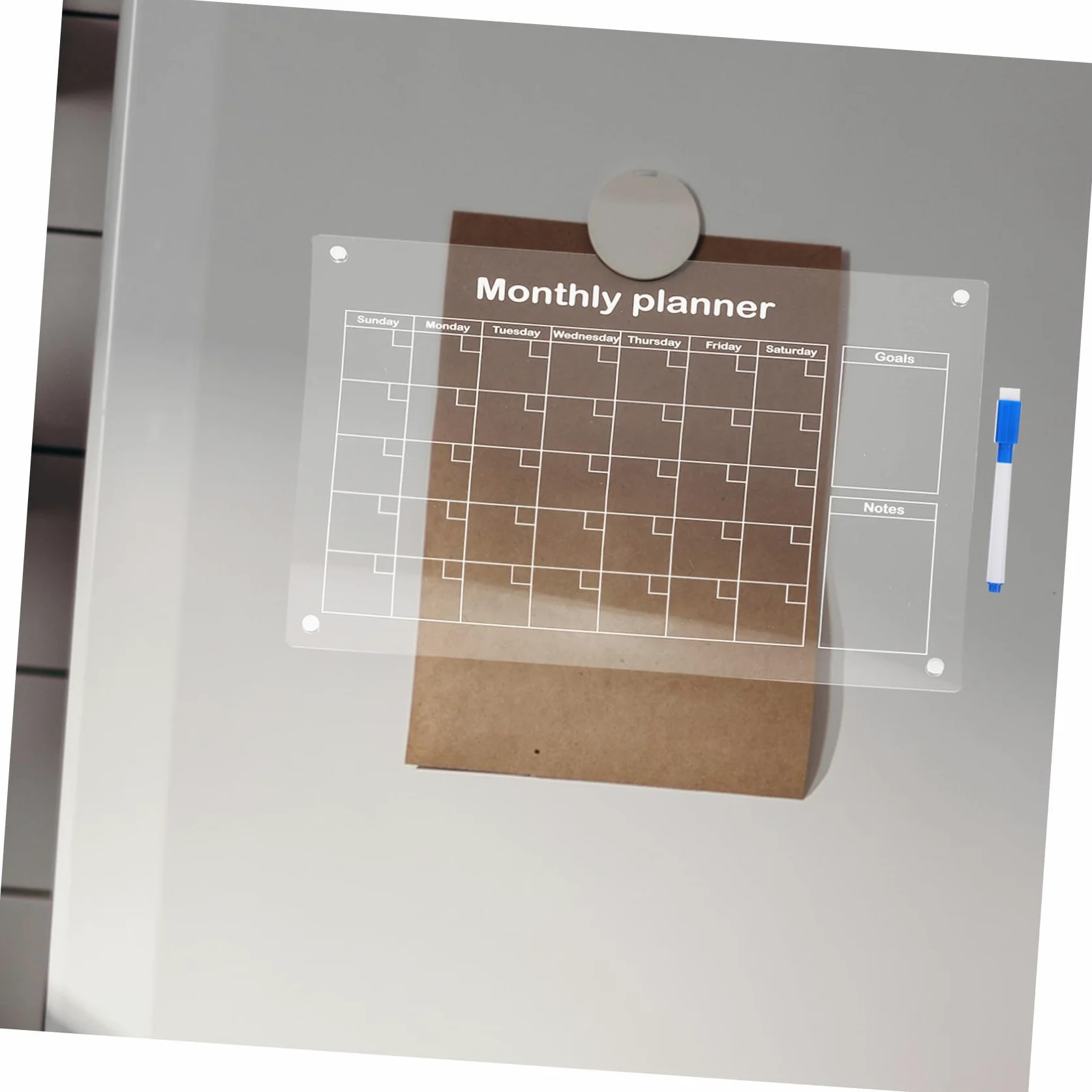 DOITOOL Calendario Mensile in Acrilico Magnetico Lavagna Cancellabile Secco Planner Giornaliero per Frigorifero per Appunti e Promemoria in Casa e Ufficio