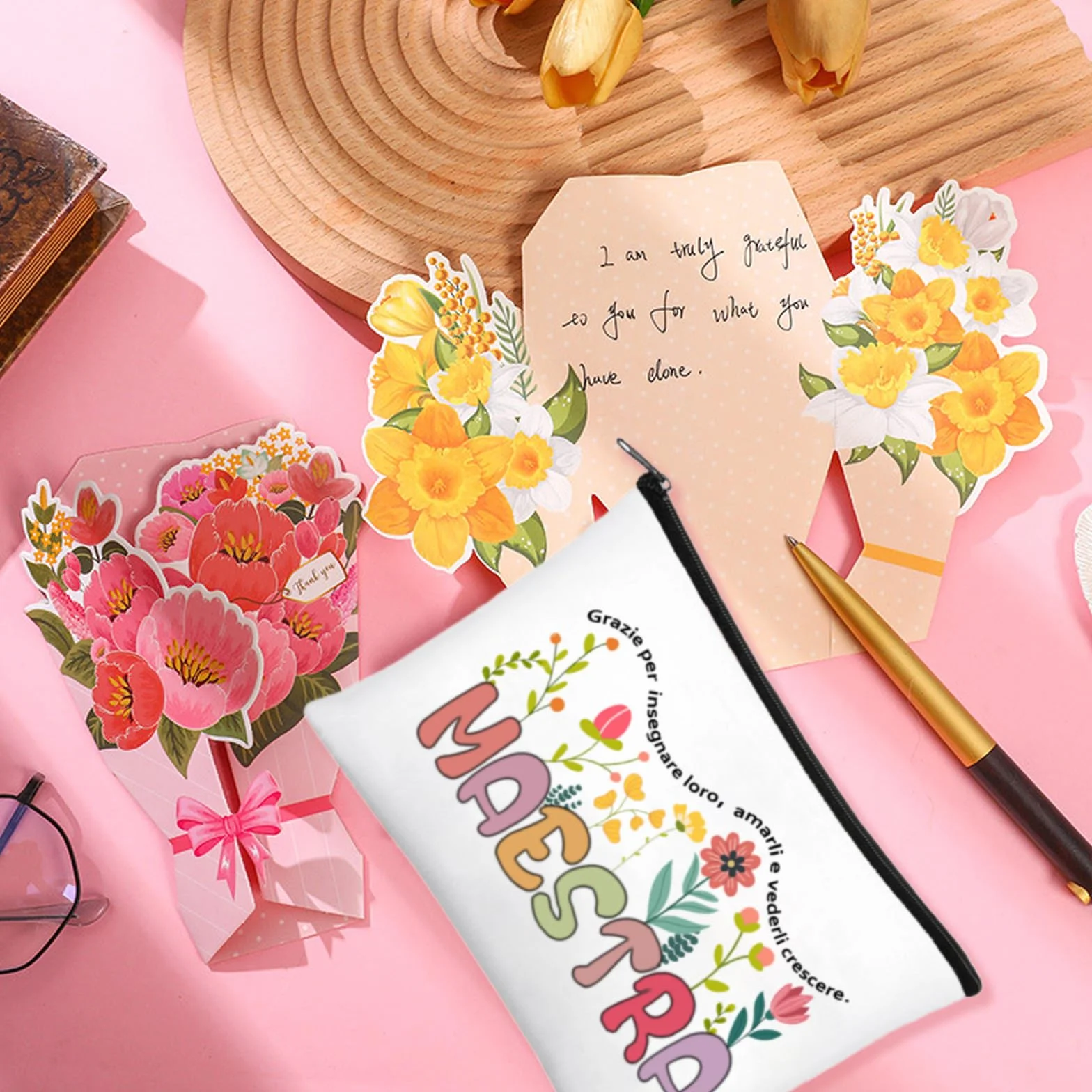 Regalo Maestra Fine Anno Set 3 Pochette 3 Biglietti Auguri Insegnanti Idee Regalo Originali Maestre Asilo Scuola Elementare Tasca Interna Card