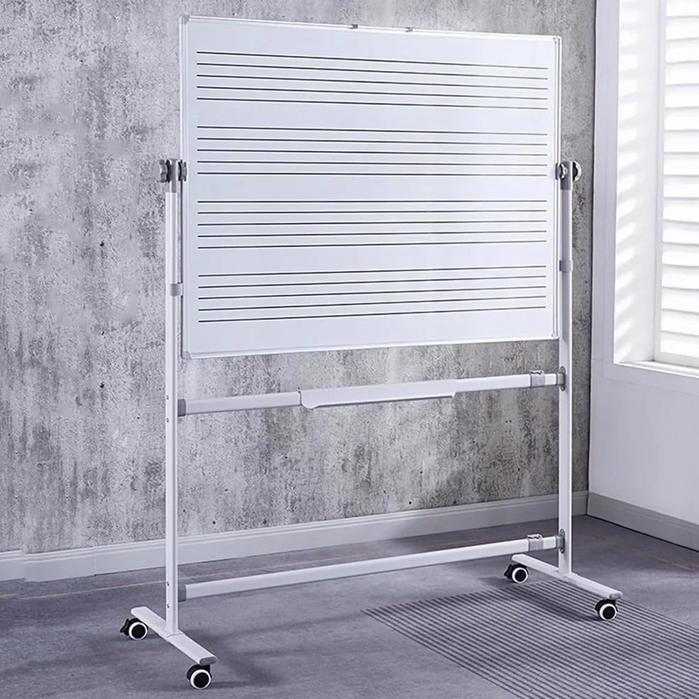 Lavagna Bianca Per Personale Musicale A Doppia Faccia, Lavagne Bianche Per Personale Musicale Cancellabili A Secco 90X120 Cm, Fogli Per Lavagna Mobile Per Personale Musicale