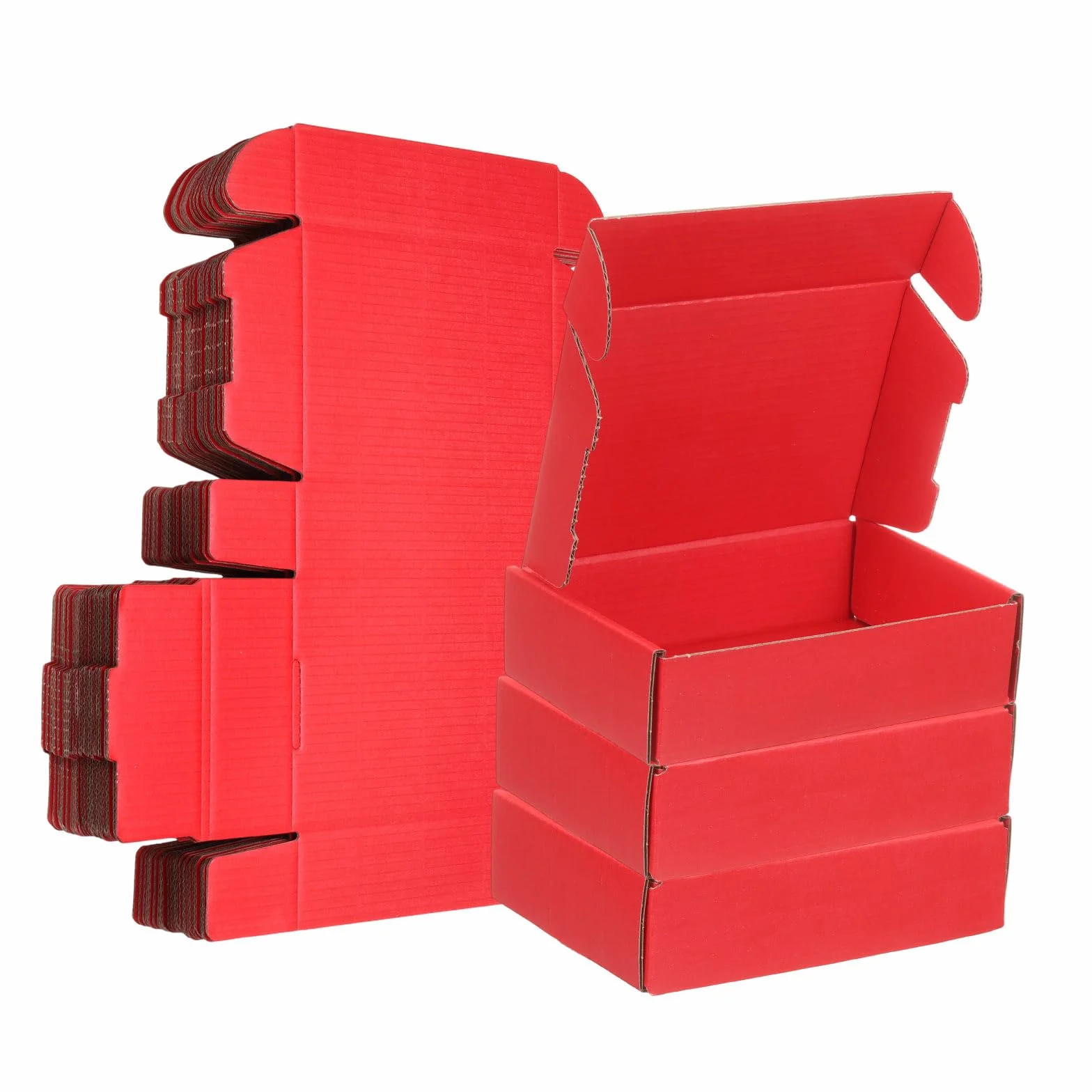 PATIKIL 6 x 4 x 1.6 Inch Scatole Da Trasporto 30 Pezzi Scatole In Cartone Ondulato Colorato Scatole Carine Per Imballaggio Spedizioni Piccole Attività Regalo Archivio Rosso