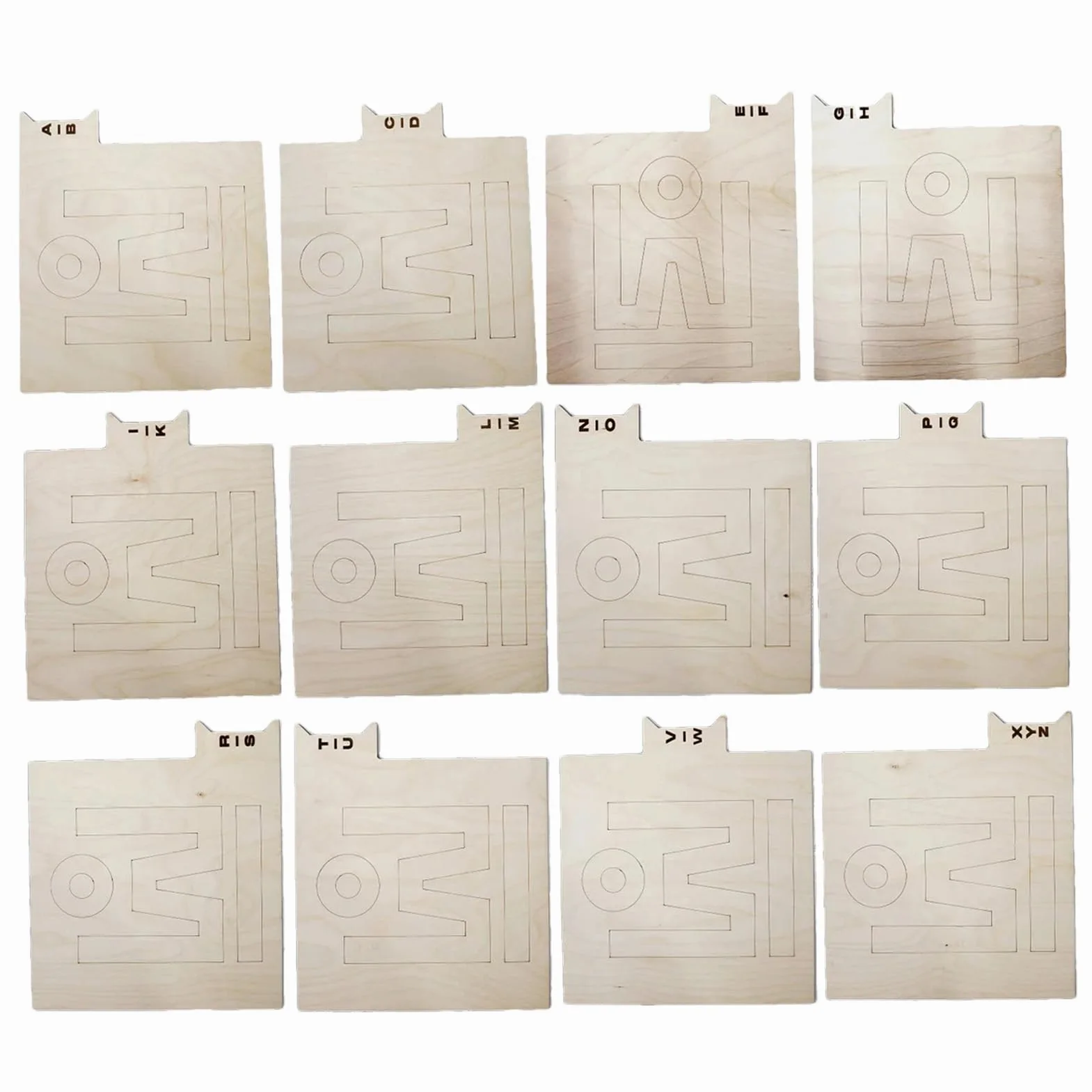 Divisori di indice cartella Organizzatore di legno di stoccaggio | separatore di registro | Allineamento verticale e orizzontale singolo lato, 12 pezzi LP Divisori alfabè