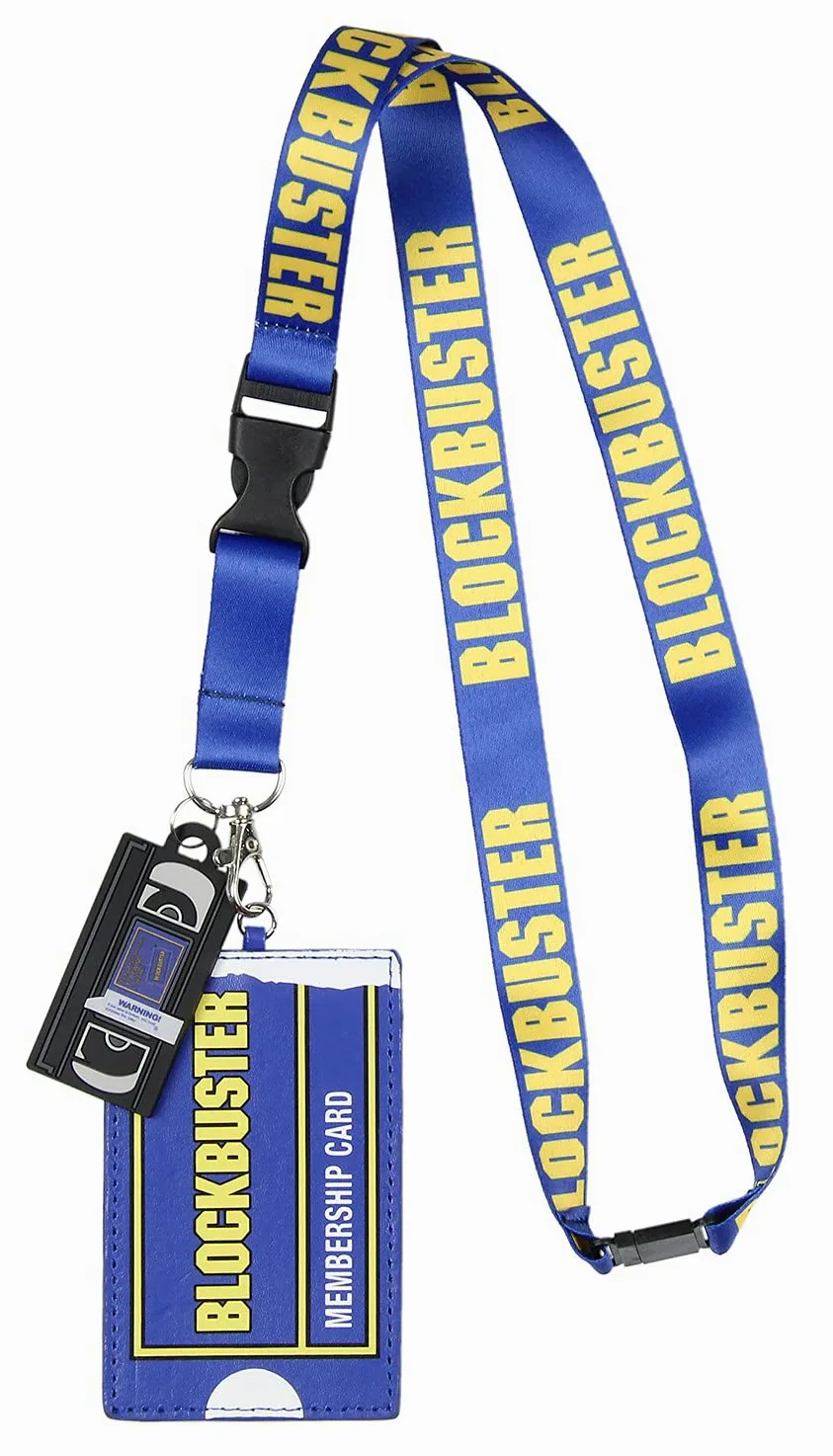 Blockbuster Video Membership Card ID Badge Holder cordino e ciondolo in gomma