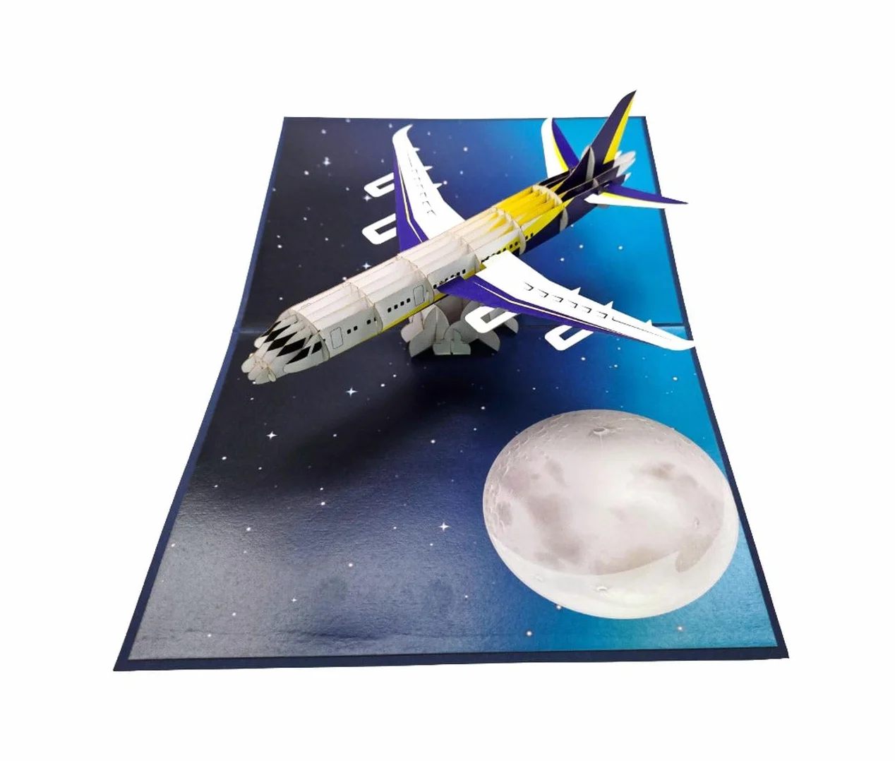 Biglietto pop-up 3D aereo pieghevole fatto a mano per piloti appassionati viaggiatori
