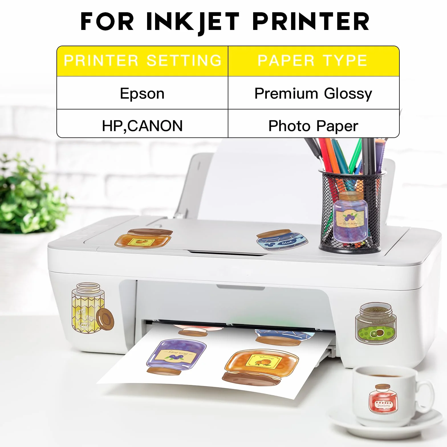 Carta adesiva in vinile stampabile per stampante a getto d'inchiostro A4 297x210 mm impermeabile compatibile Cricut colori vivaci Trasparente 30 fogli