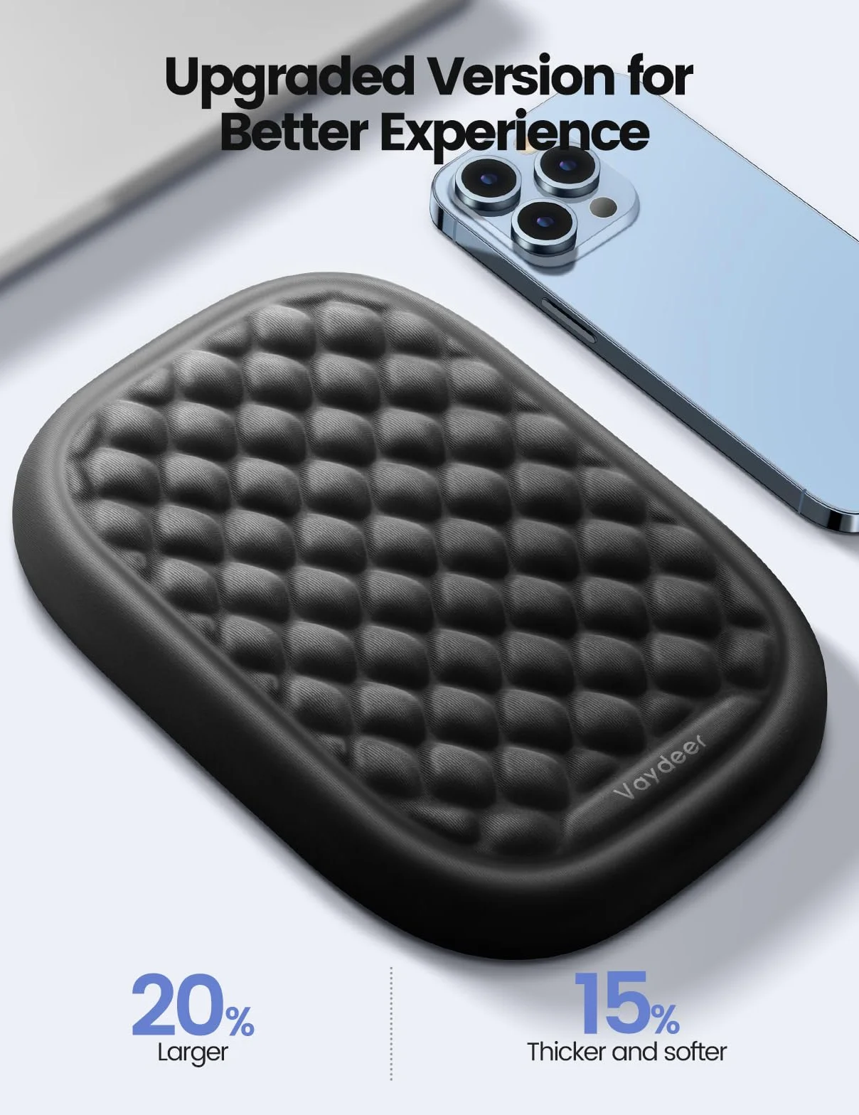 Vaydeer Poggiapolsi ergonomico 2 cuscinetti imbottiti per braccioli supporto per polso computer scrivania