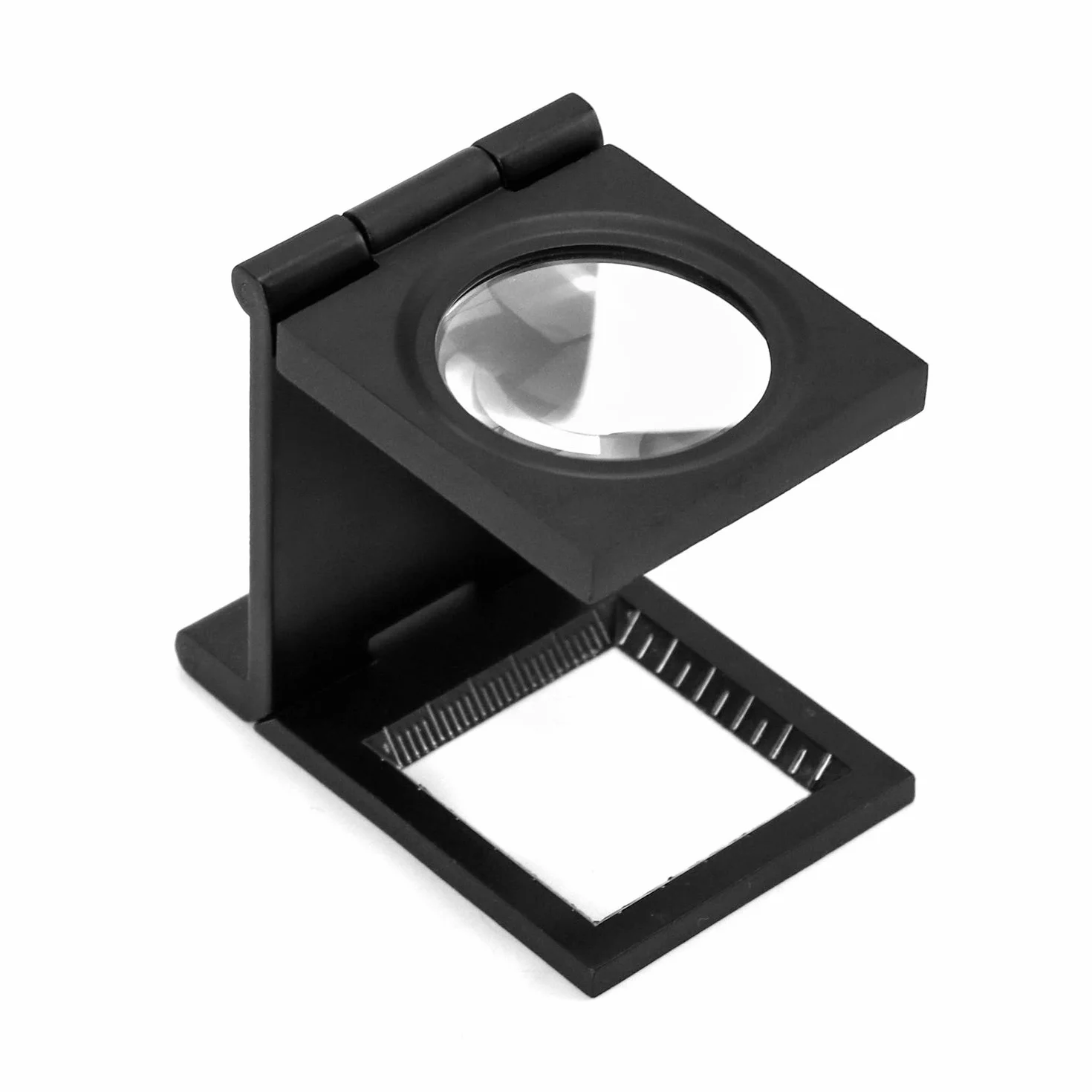 QWORK lente d'ingrandimento portatile pieghevole 10x con scala per ispezioni gioielli tessili