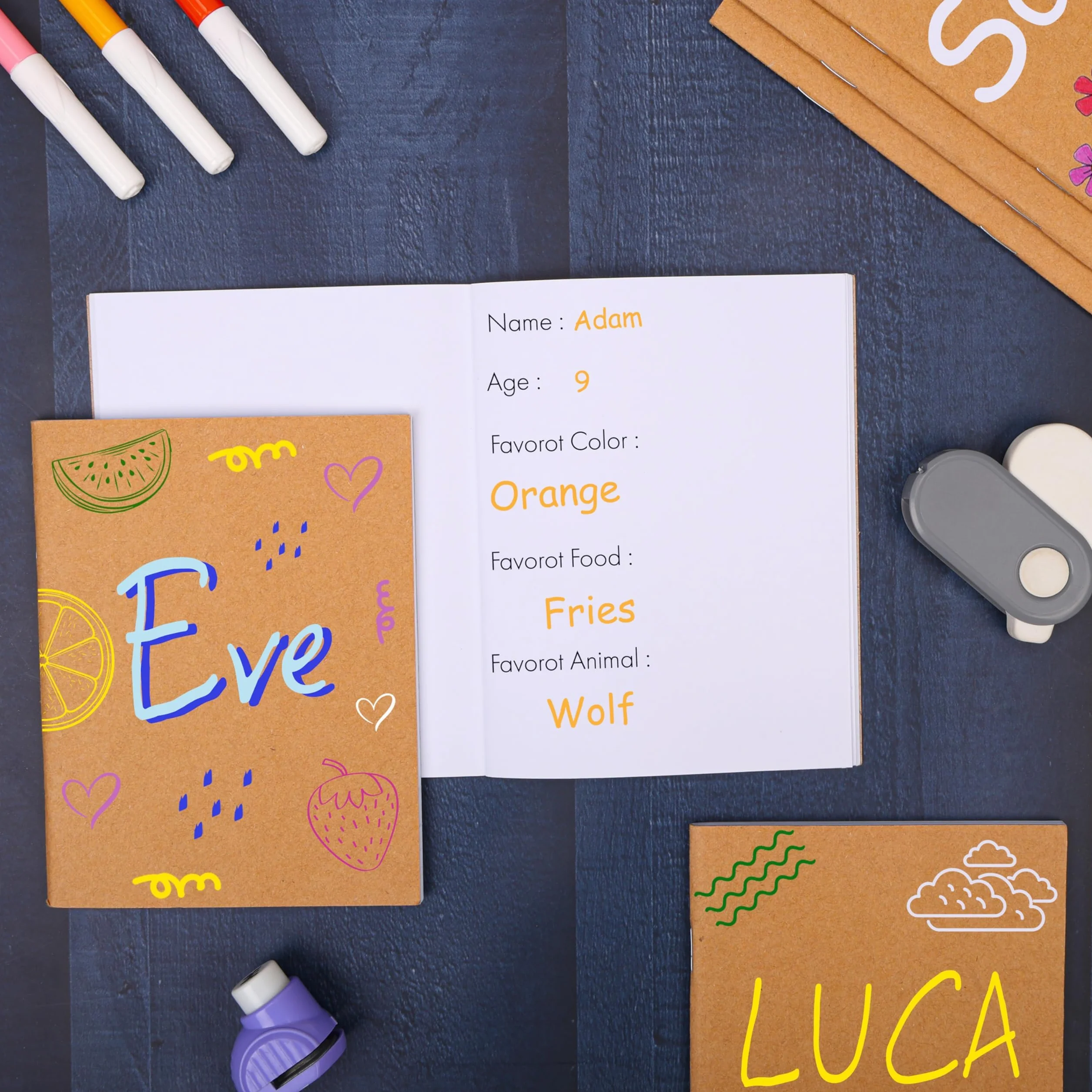 BELLE VOUS Set 48 Quaderno Appunti Kraft Copertina Marrone A6 10,5 x 14 cm 24 Pagine Bianchi Quadrati per Viaggi Ufficio