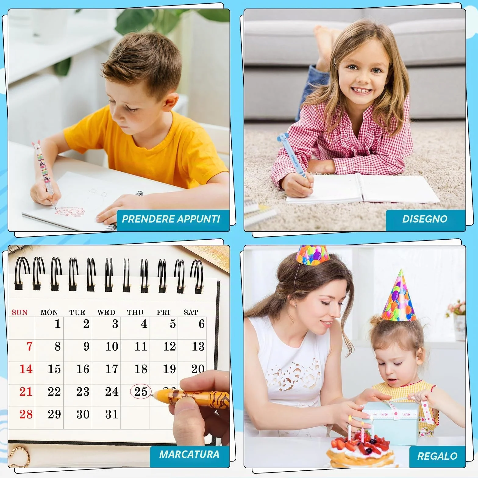 Penna Cancellabile 0,5 mm 12 Pezzi Rosso Blu per Scuola Ufficio