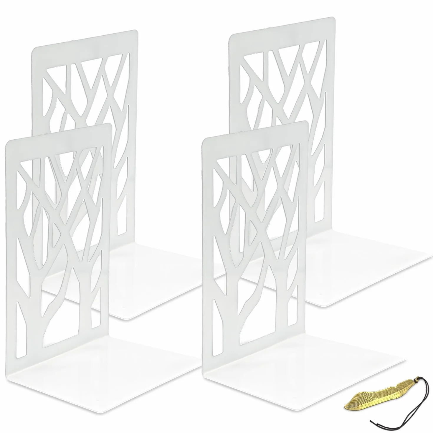 Fermalibri Metallici Reggilibri da Mensola 2 Pezzi Bianco 9x12x16 cm per Libreria