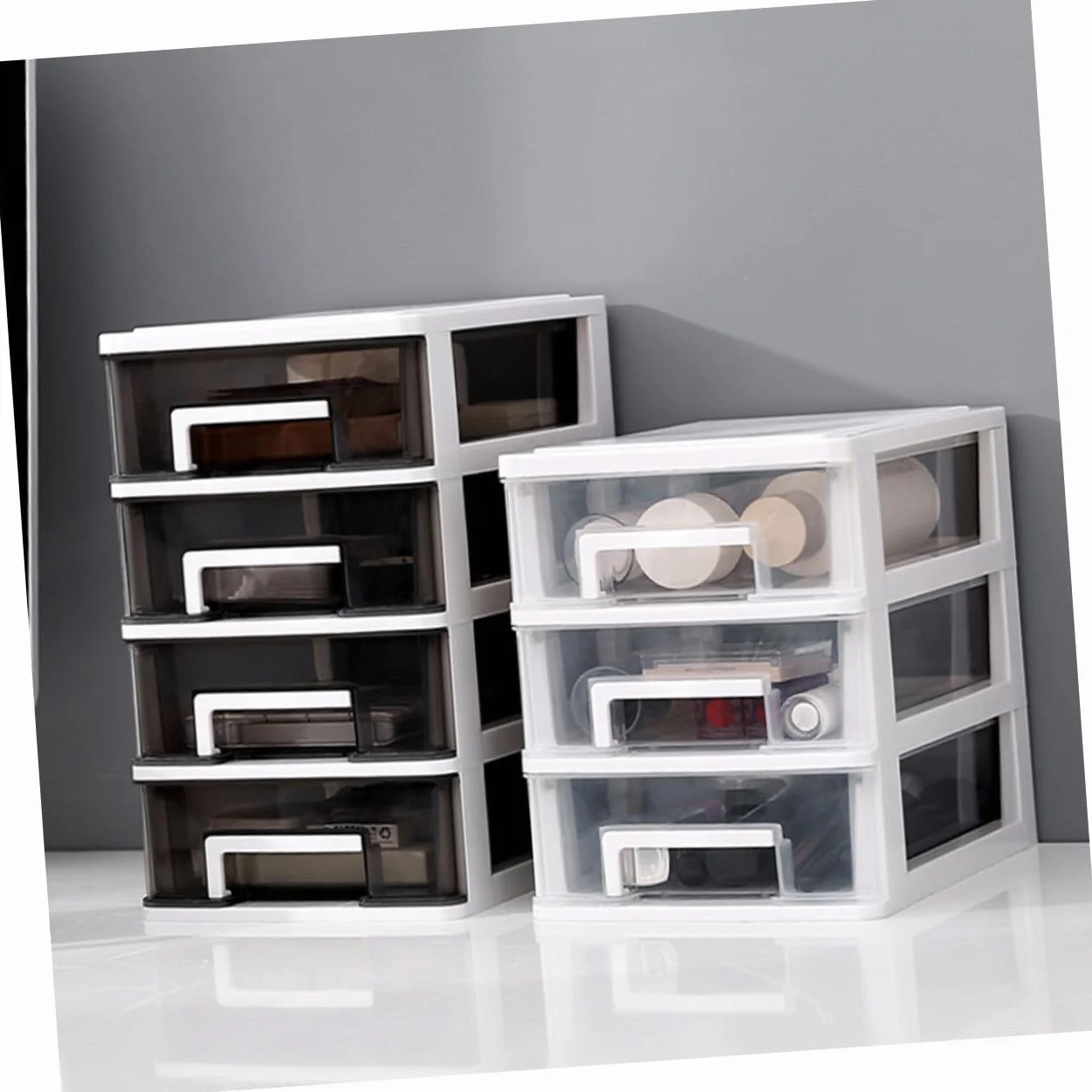 Alipis Cassettiera Plastica Trasparente Bianca Organizer Portatile per Ufficio e Casa Multiuso da Scrivania per Ordinare Oggetti Piccoli e Di Dimensioni Intermedie