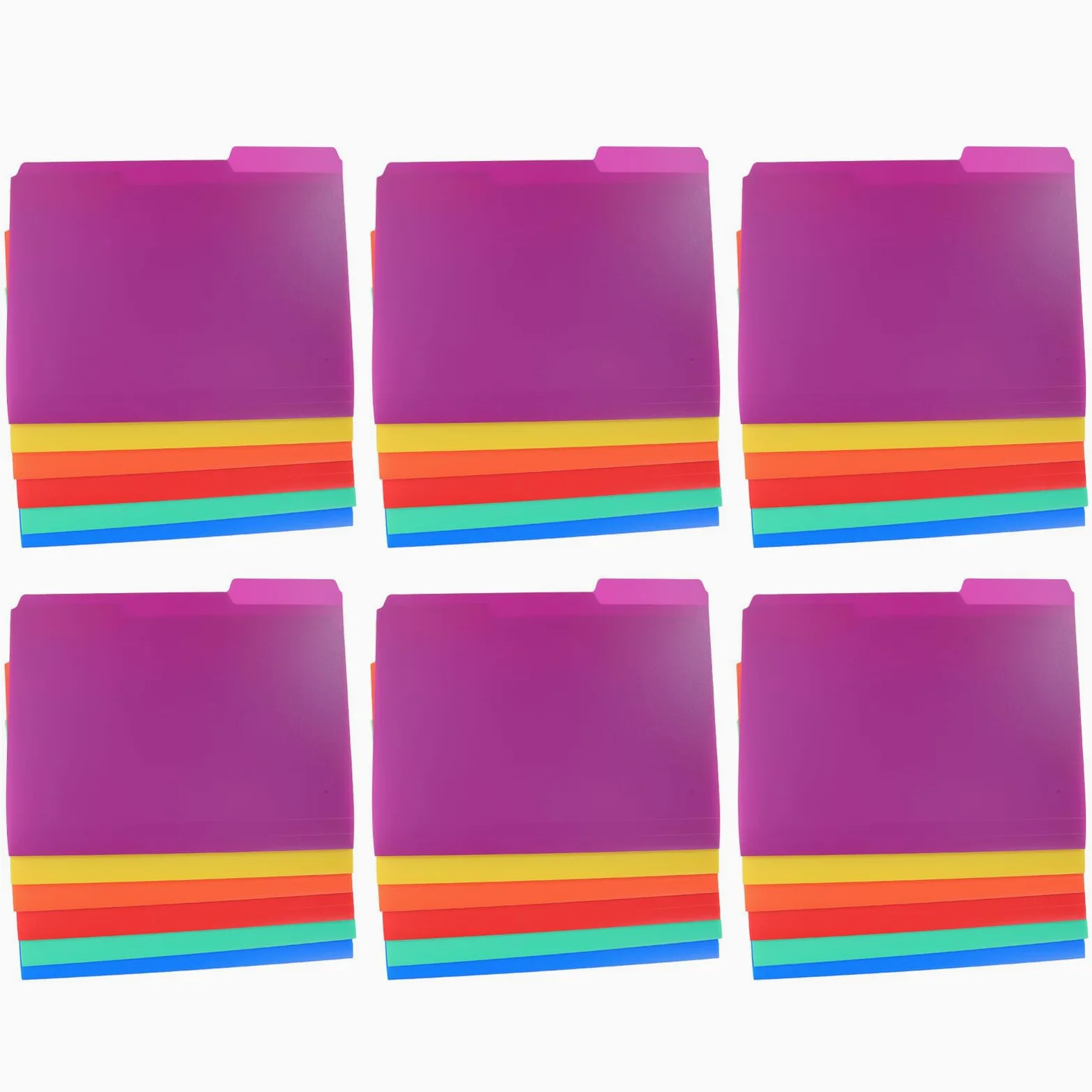 36 Pezzi Cartelle Manila in Plastica con Linguette 1/3 Cut per Organizzazione Desktop e Gestione Progetti, per Ufficio e Archivi Documenti