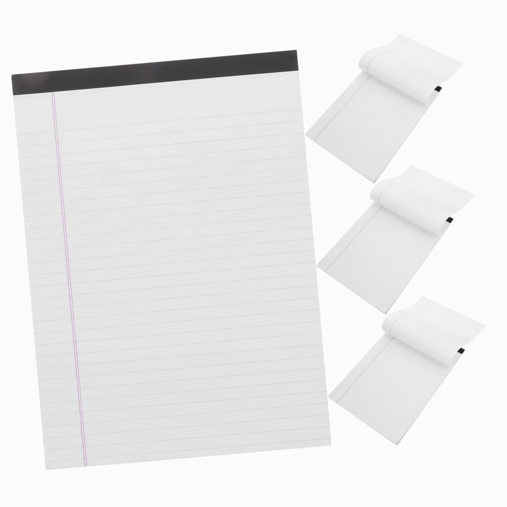 Blocchi Note Legali Righe Larghe A4 Bianche 4 Pezzi | Carta a Strappo, Stampa su Lato, per Scrittura a Scuola, Formato Portatile