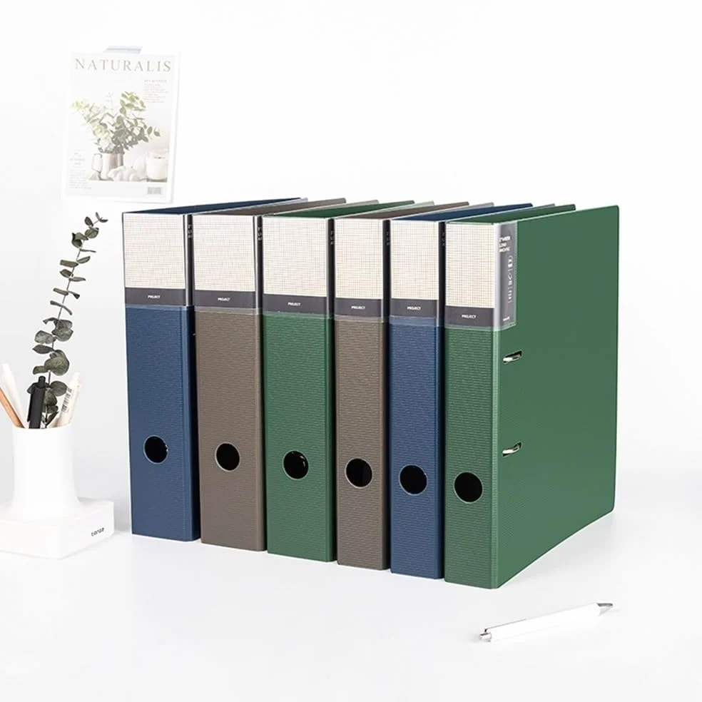 Cartella per documenti Cartella portadocumenti perforata A4 con 2 fori, scheda tecnica, cartella di archiviazione staccabile, 3 pezzi Articoli per ufficio(Blue)