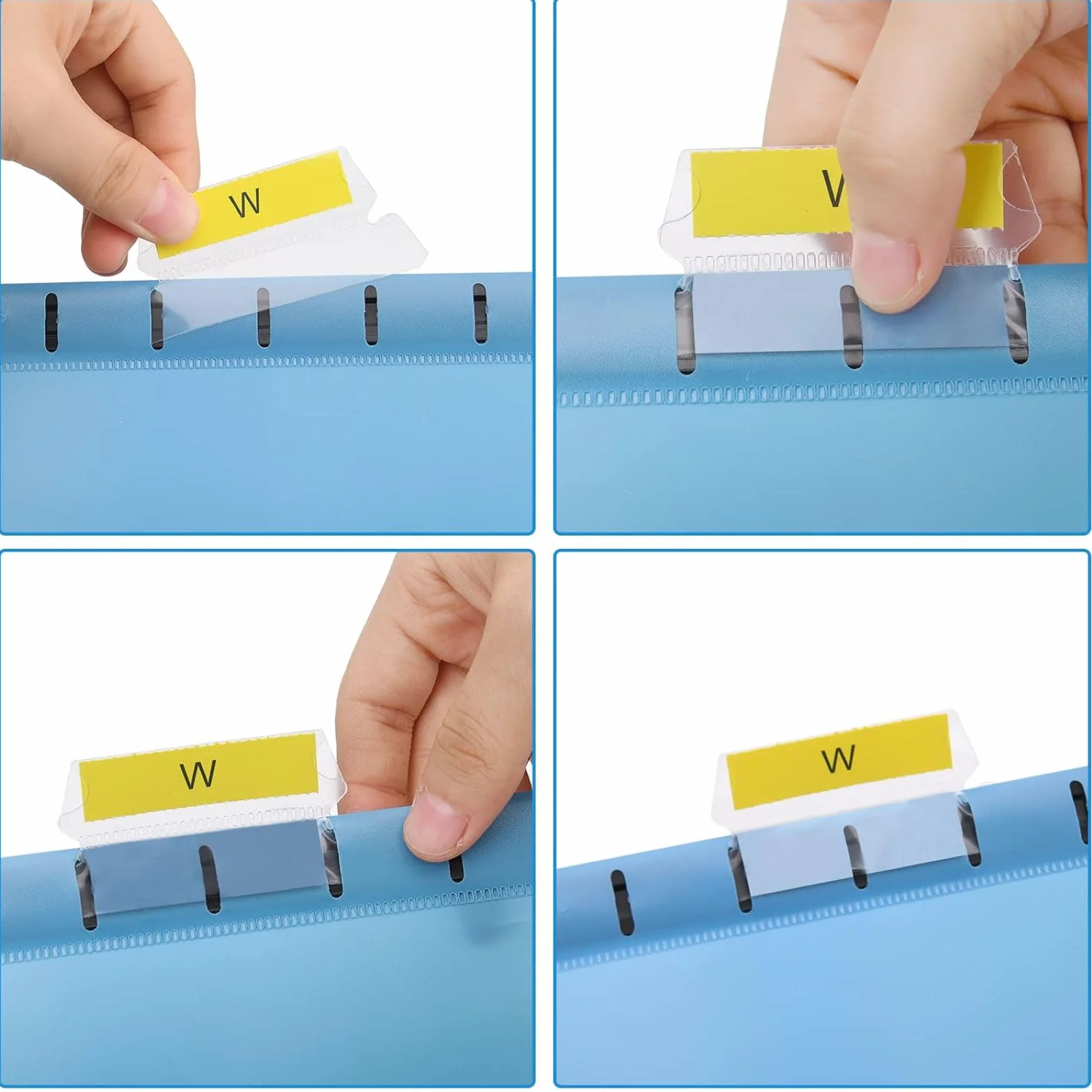 MerryNine - Cartelle sospese formato A4, in polipropilene, con linguette e inserti per schede, per scuola, casa, lavoro, ufficio, organizzazione