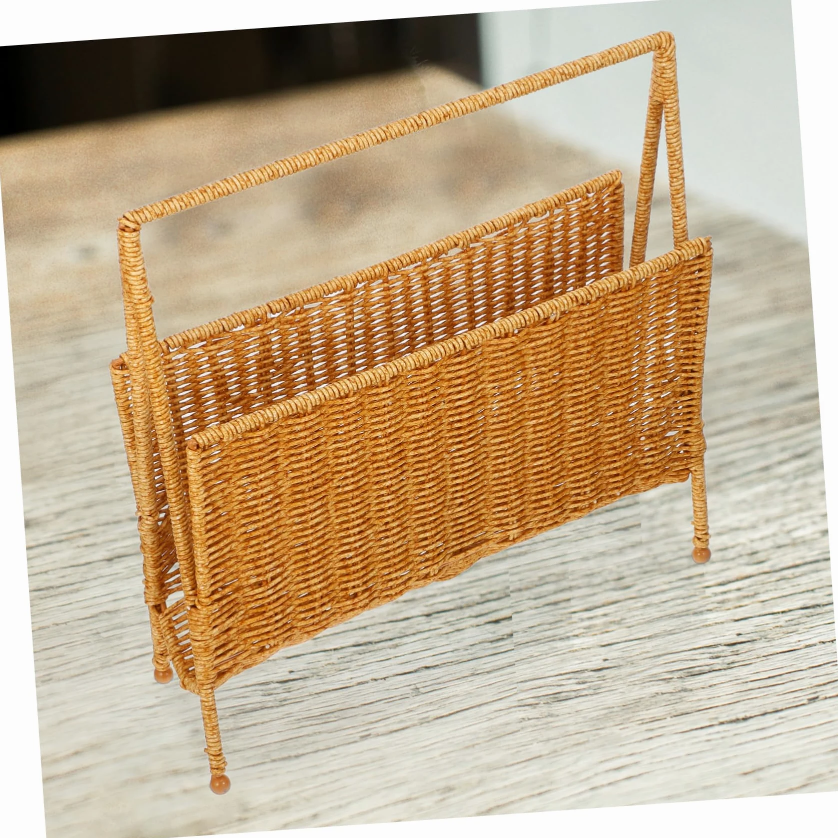 ULTECHNOVO Portaoggetti Rattan per Riviste Design e Spazioso e Bagno per Libri e Riviste