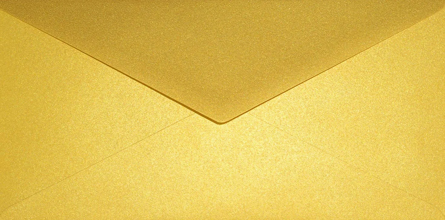 Aster Metallic Cherish Netuno busta da lettera americana oro perlato formato DL 22x11 cm 120g