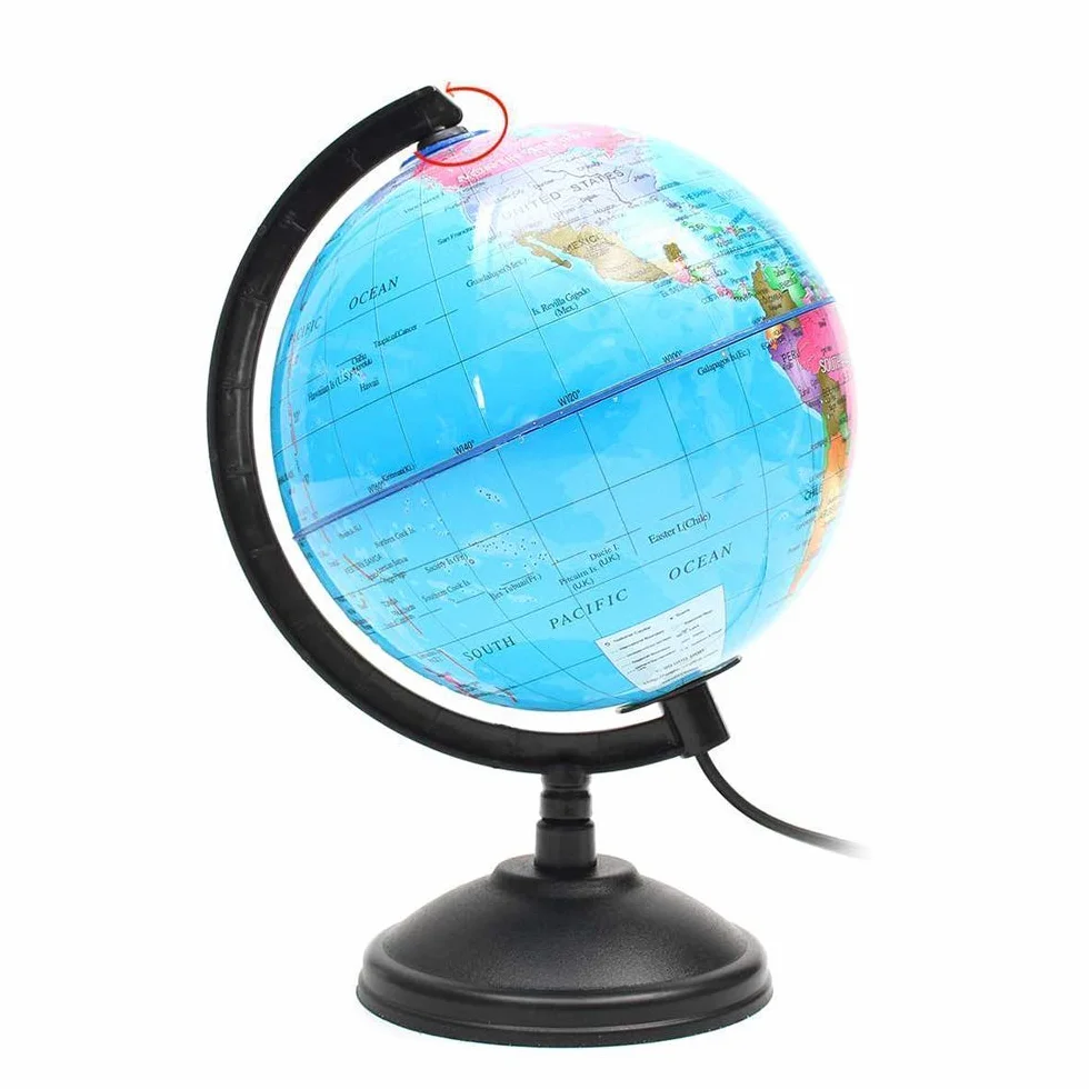 Mappamondo da Tavolo, mappamondo Luminoso a LED con Supporto Strumenti di Geografia per l'educazione dei Bambini, Decorazione per Ufficio a casa Regalo per Bambini