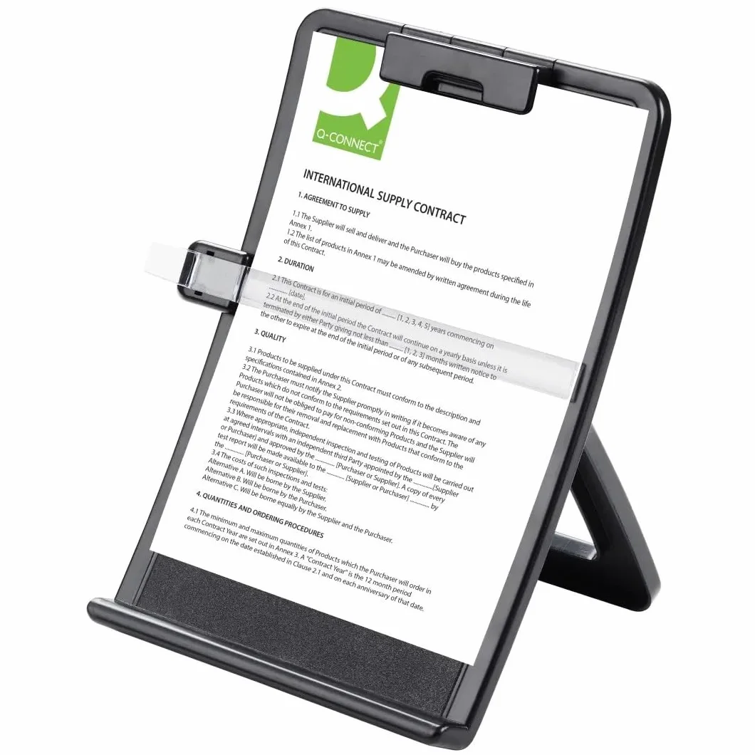 Leggio Desktop Easel Copyholder Q-Connect A4 grigio chiaro