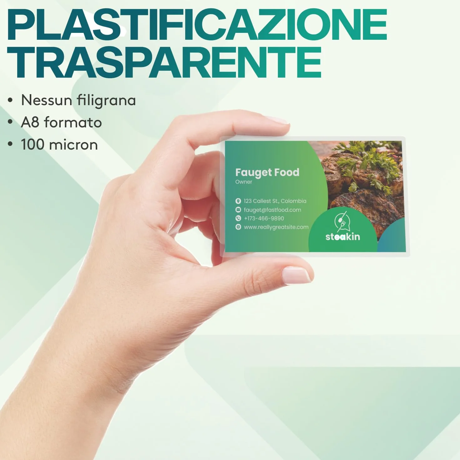 ACROPAQ Fogli plastificatrice A8 100 mic 100 pezzi Lucido Formato biglietto da visita