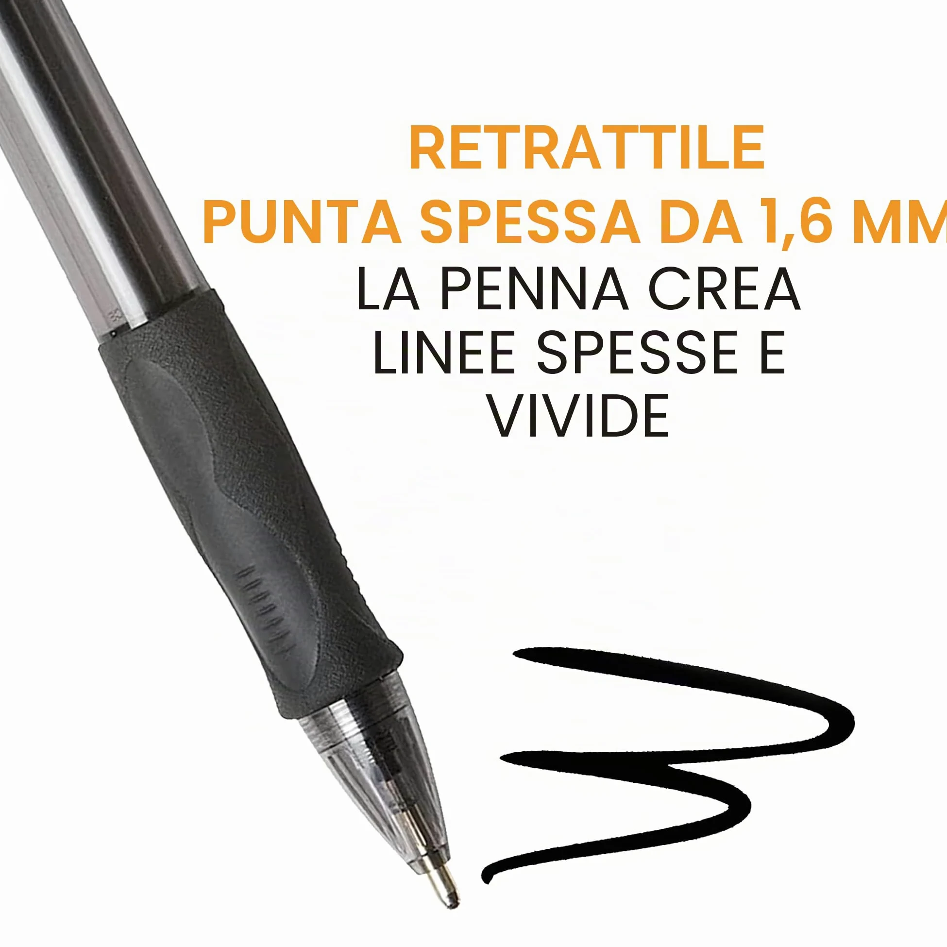 Bic Velocity Bold - Penna a sfera retrattile, punta grassa (1,6 mm), nero, 36 pezzi