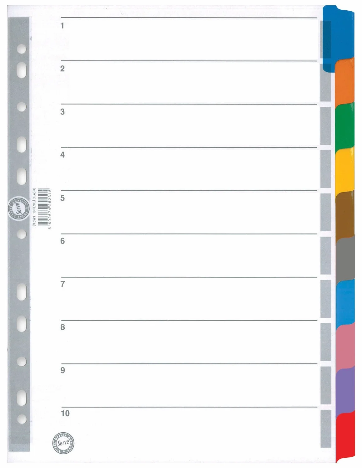 Serve Cartone Marker Classic 10 colori A4