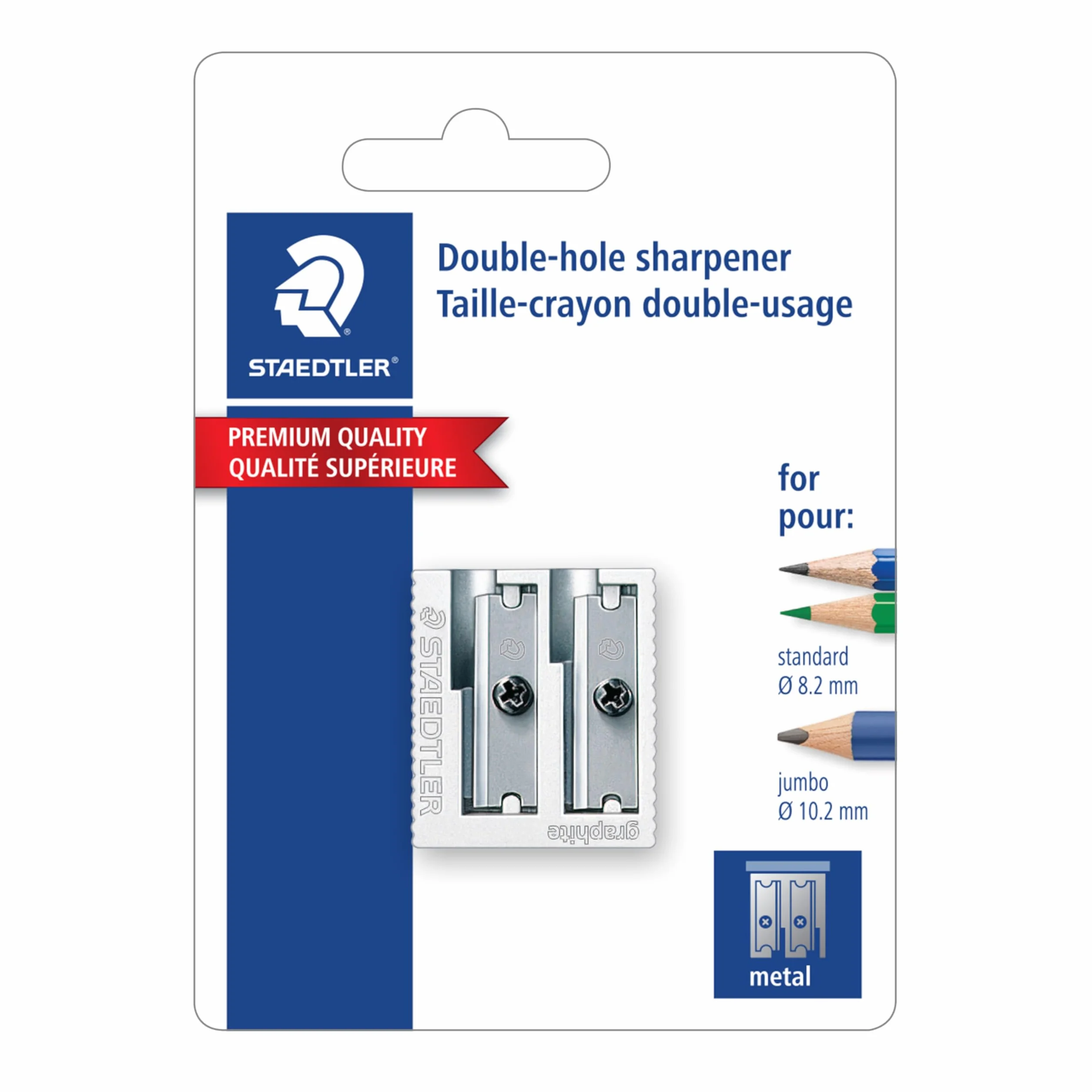STAEDTLER classico temperino in metallo a due fori 510 20 BK2