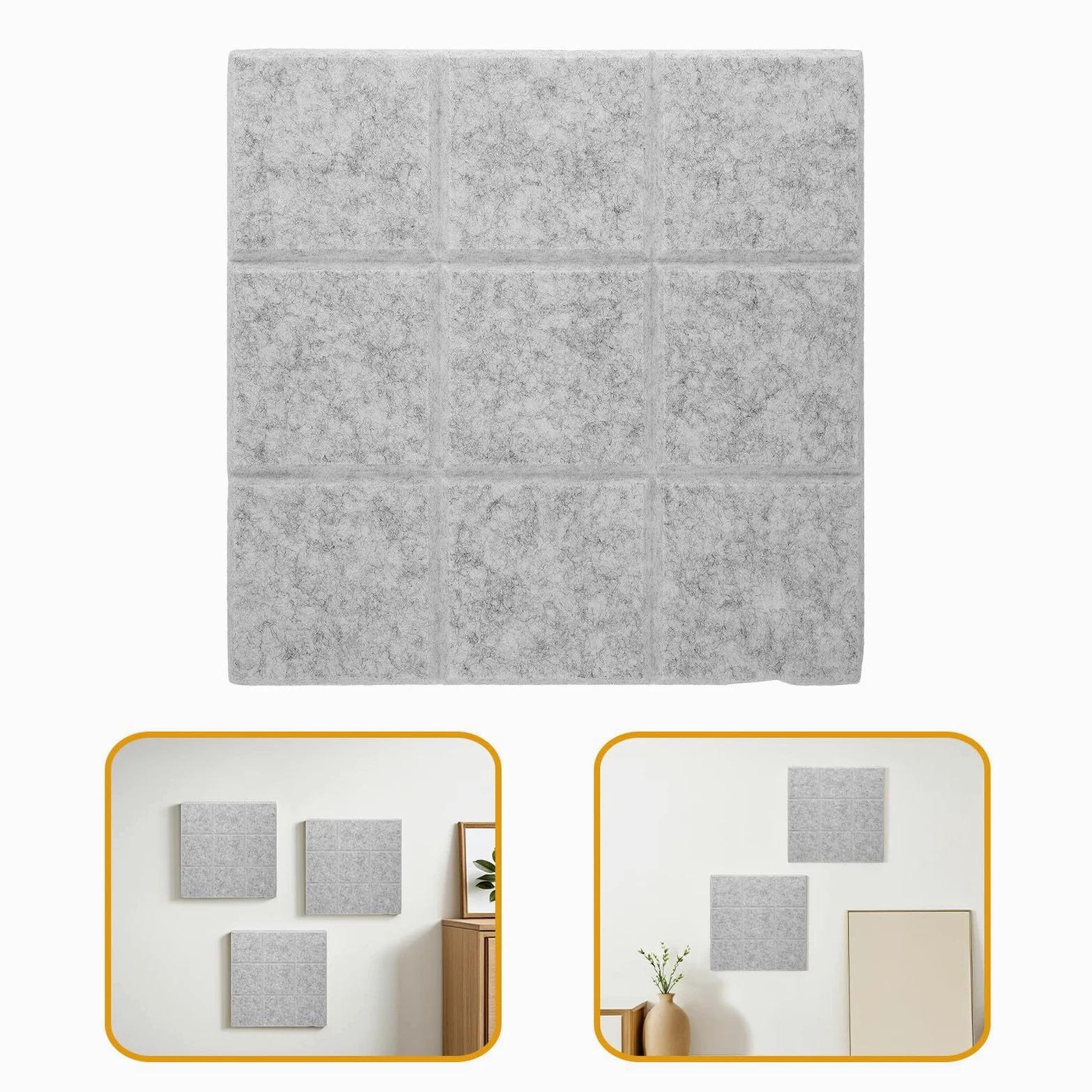 COHEALI 12 Pannelli Bacheca in Feltro Autoadesiva 30x30cm Grigio Chiaro Set da 12 Piastrelle per Bacheche da Ufficio e Casa Assorbimento Acustico per Organizzazione e Decorazione