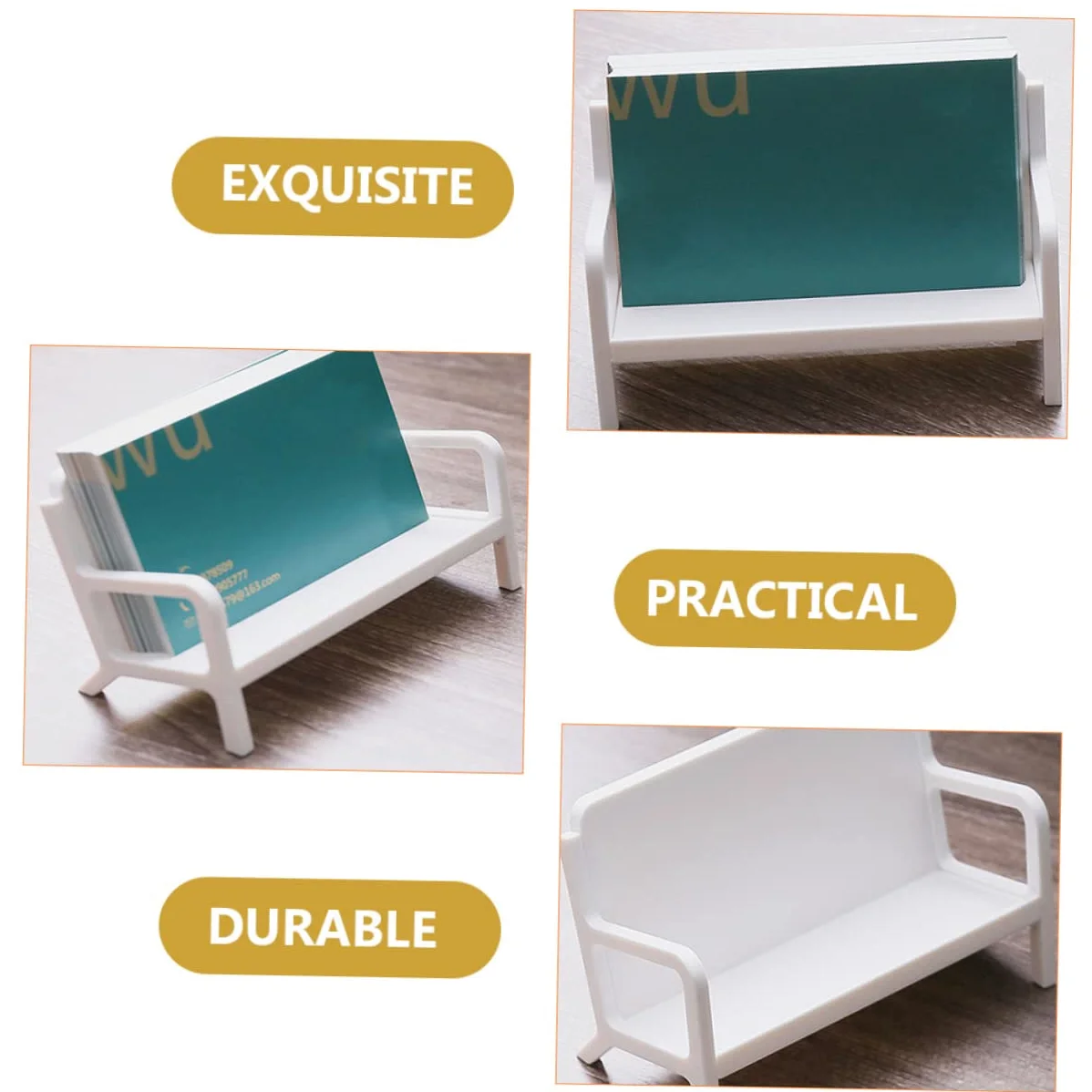 Tofficu 3 Set Di Eleganti Porta Biglietti Da Visita in Materiale Abs Espositore Per Biglietti Da Visita Per Scrivania Porta Biglietti Da Visita Multipli Organizer Per Ufficio 2 Pezzi * 3