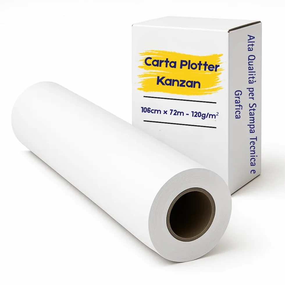 Kanzan Carta Plotter 106cm x 72m 120g/m² Inkjet Alta Qualità