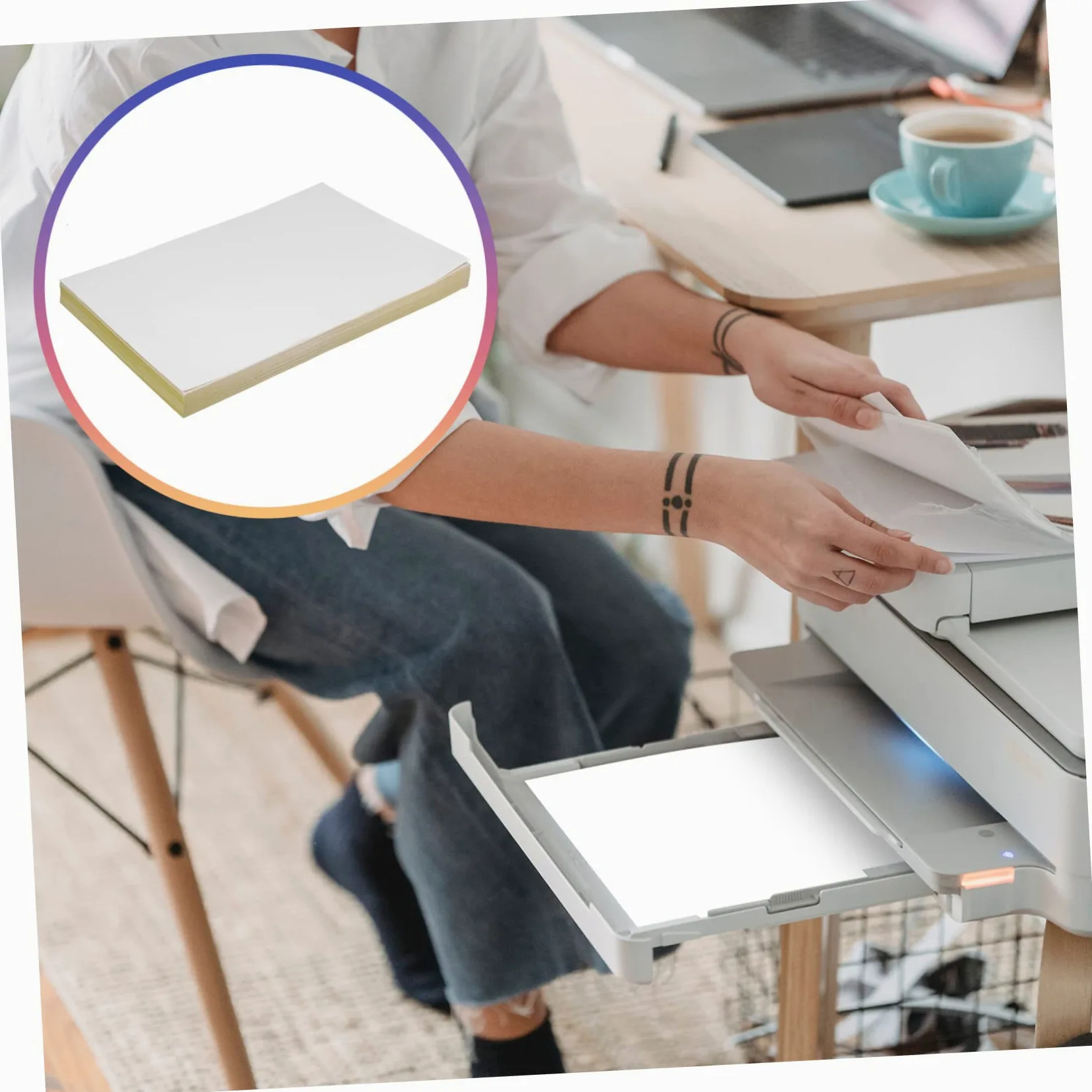 100fogli Carta Adesiva Stampabile Opaca Per Stampante Adesivi Perfetta Per Decalcomanie Decorazioni Fai Te e Progetti Scolastici Adesione Elevata e Facile Da Applicare Su Superfici