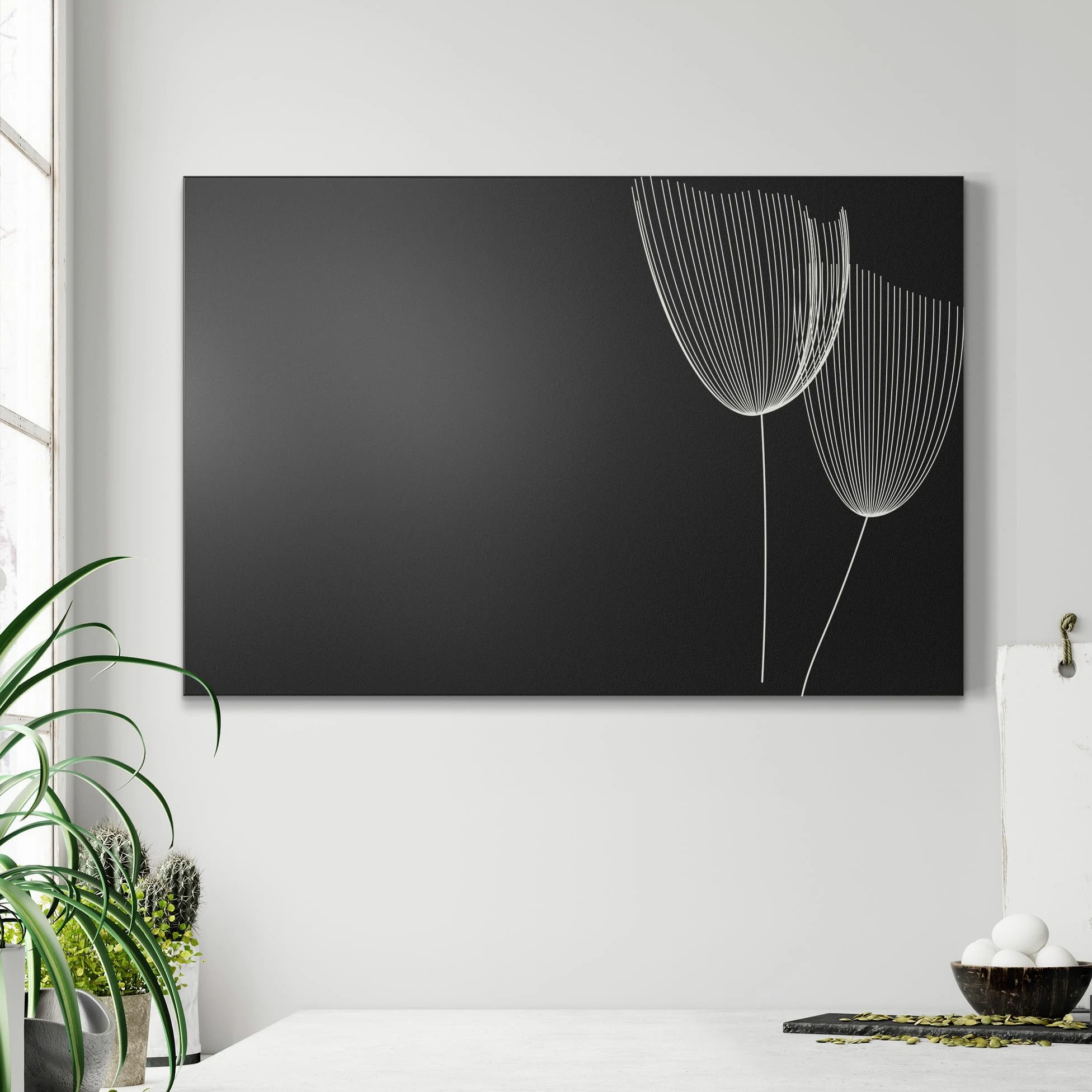 DEQORI Lavagna magnetica con stampa UV | motivo "La simmetria floreale" | Design rettangolare 90 x 60 cm | Lavagna in metallo gesso scrivibile – Decorazione da parete per cucina, corridoio, cameretta