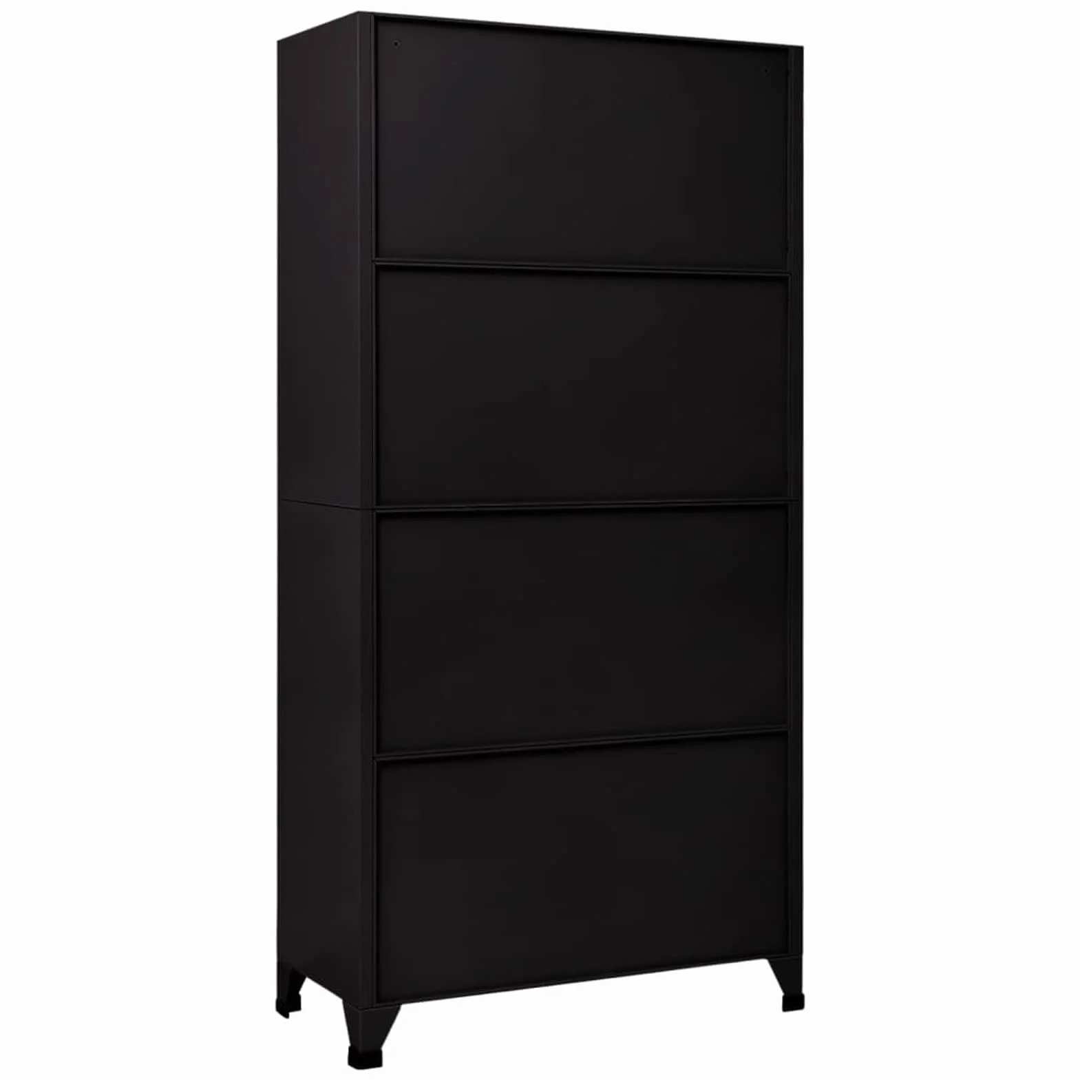 Gecheer Armadietto con Serratura Nero 90x40x180 cm in Acciaio