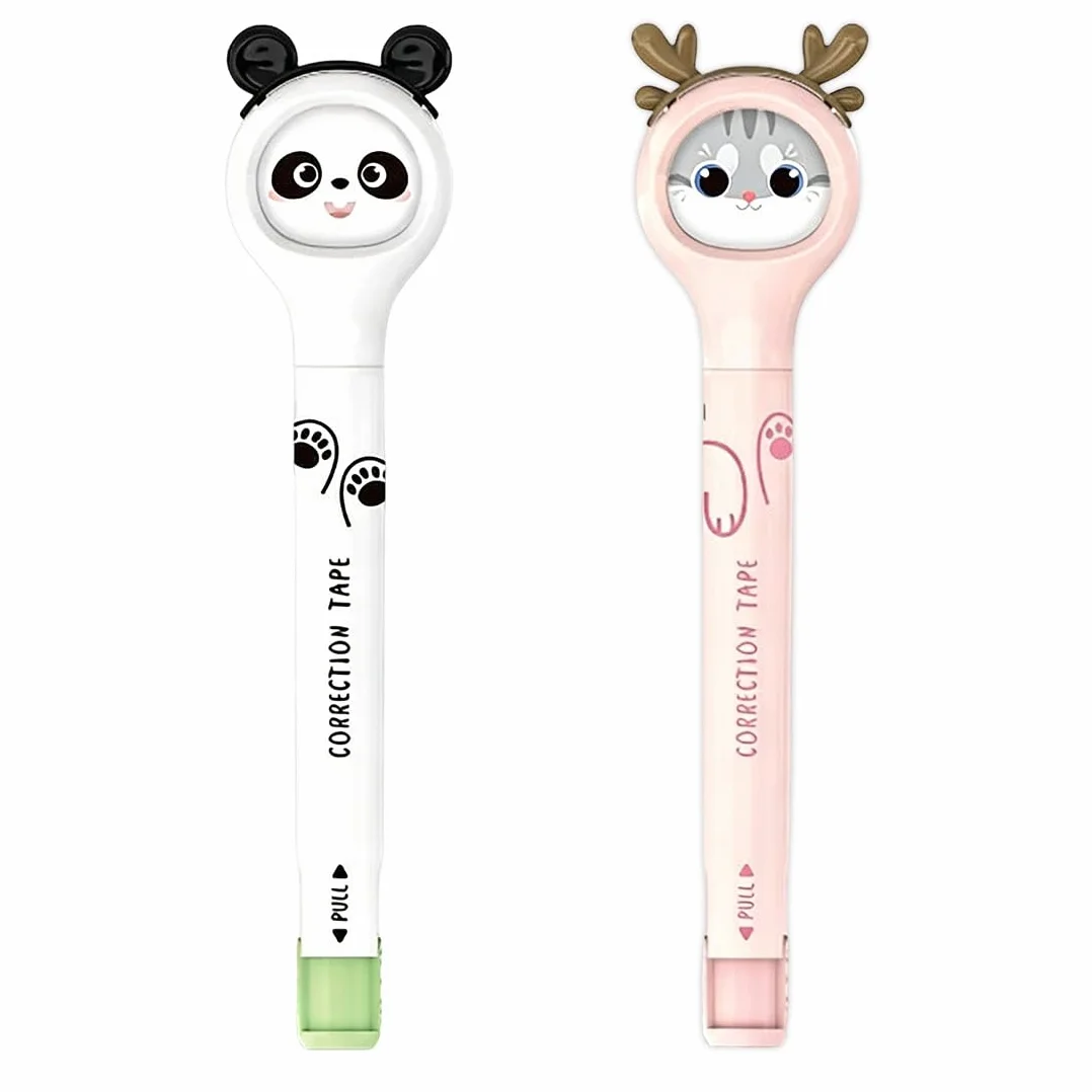 Correttore a Nastro Forma Penna 6M x 5MM Rullo di Correzione Kawaii Gatto per Ufficio