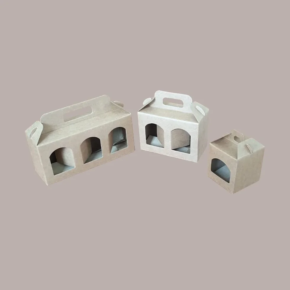 Lucgel Scatola Astuccio Porta 2 Vasetti Salse Creme in Cartoncino Avana 170x80H120mm 10 pezzi
