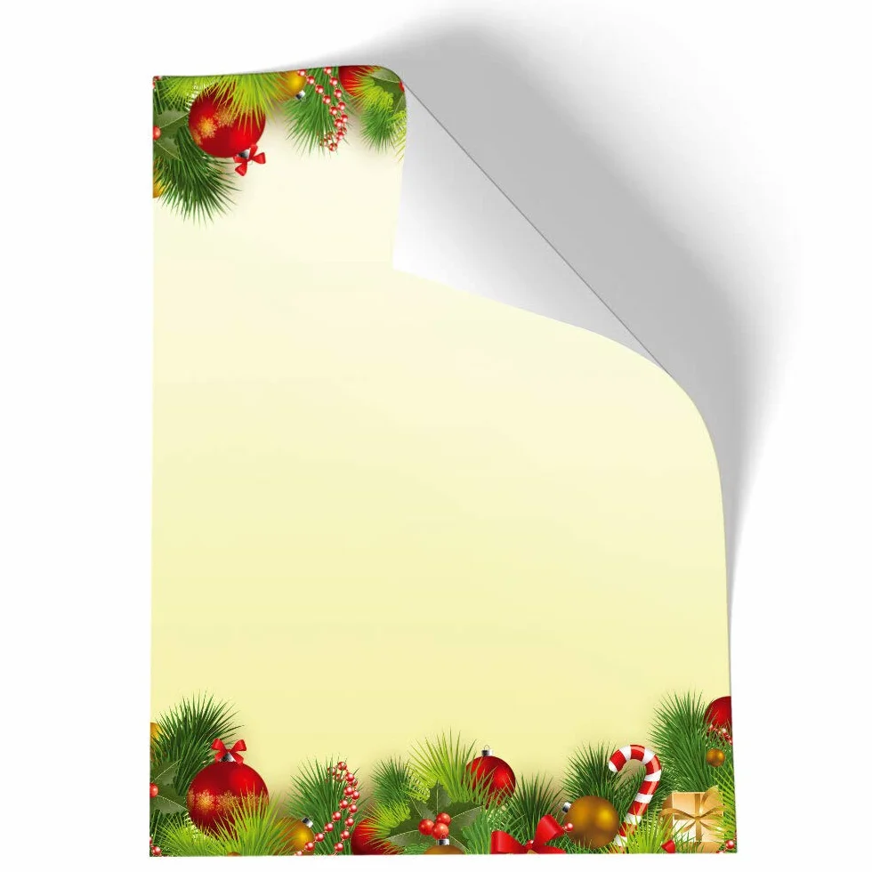 Carta da lettera decorata Natale AUGURI NATALIZI DIN A4 50 fogli