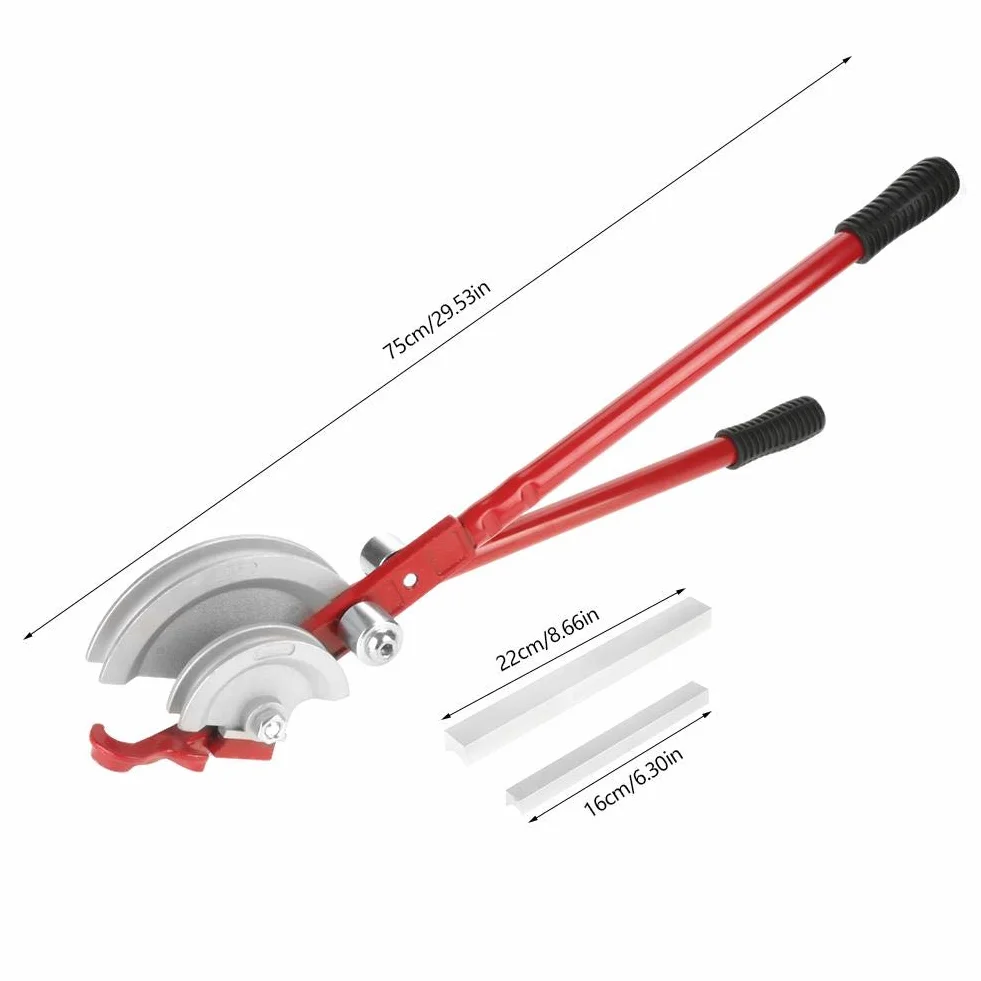 Piegatubi Curvatubo Professionale 2 in 1 Heavy Duty per Tubi Rame Alluminio 15 mm 22 mm Rosso