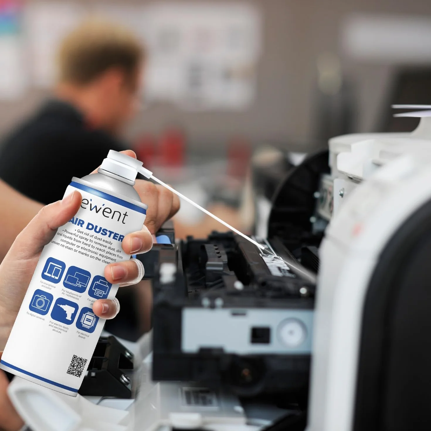 Ewent Spray aria compressa 400 ml con cannuccia lunga per pulizia tastiere computer
