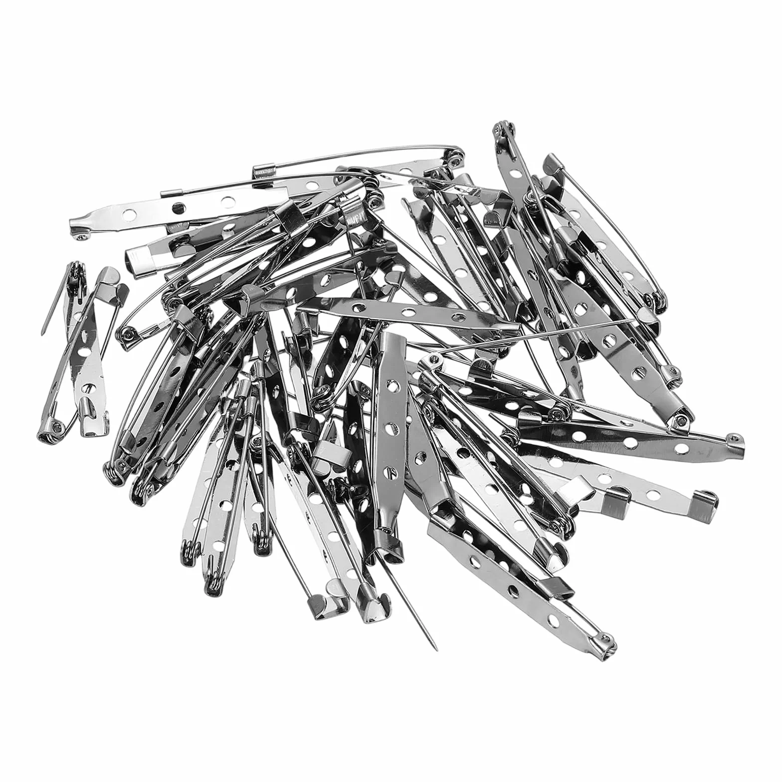 PATIKIL 40mm Spilli per Badge a Barretta con Schienale Piatto, Nero, 50 Pezzi