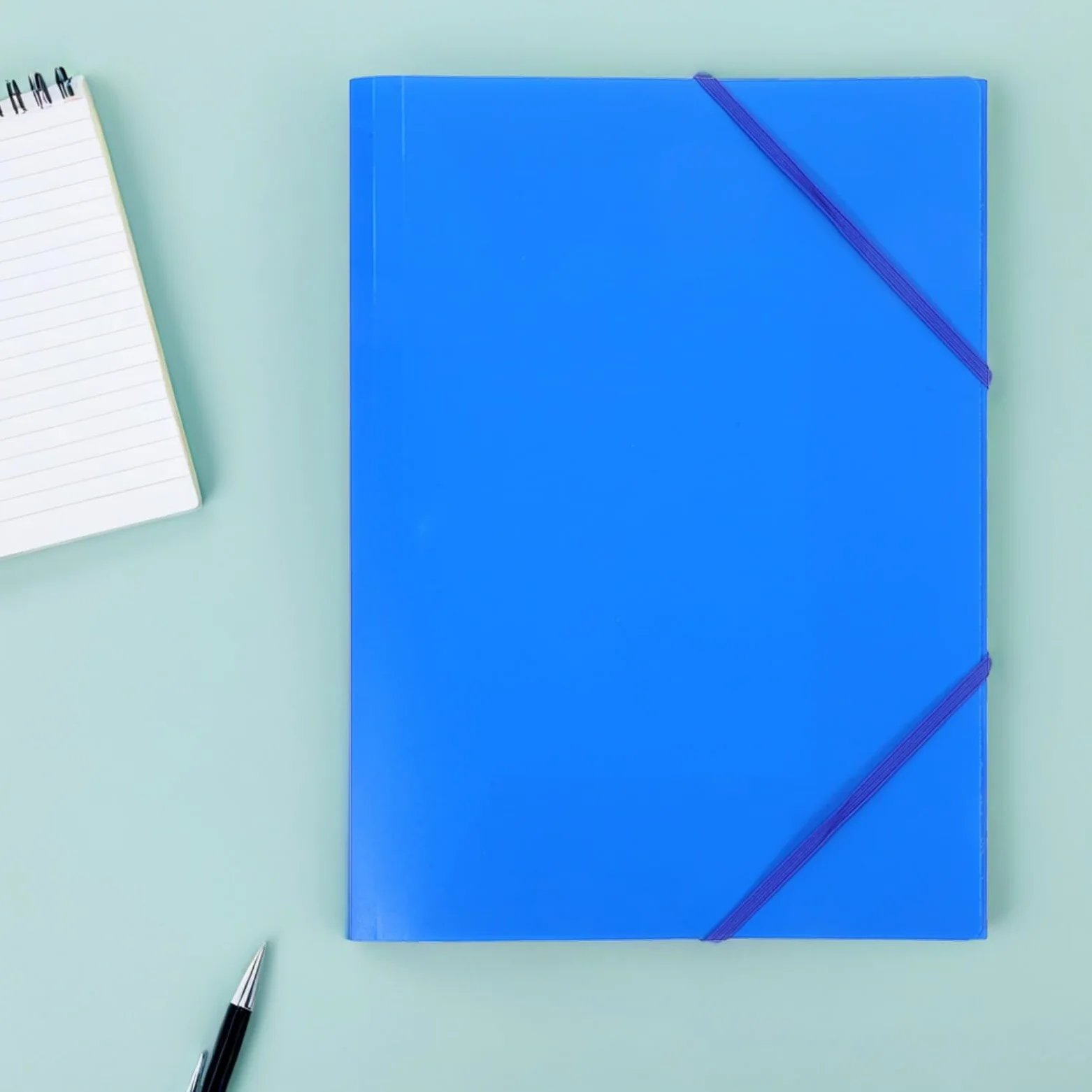 Cartellina con Elastico Pieghevole A4 in Plastica 10 Pezzi Blu | Chiusura a Cordino Elastico, per Scuola e Casa, Tiene i Fogli Ordinati e Ottimizza lo Spazio