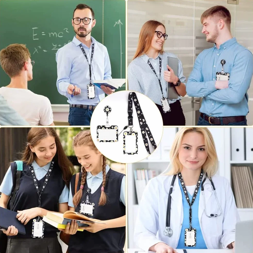 Vicloon Lanyard Porta Badge Retrattile Bobina Clip Rigido con Verticale Orizzontale per Identificativi Chiavi Fotocamera