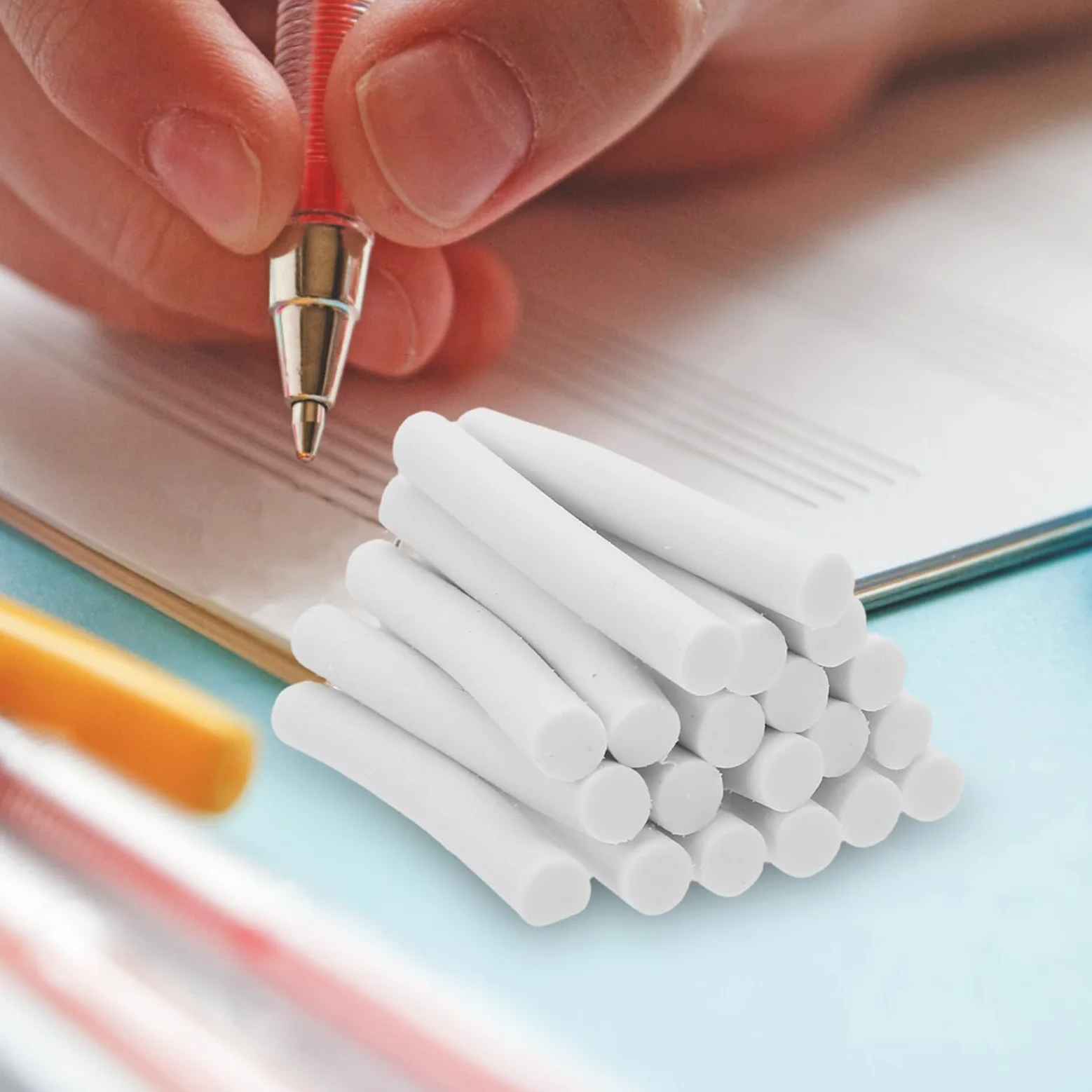 Angoily Ricariche per gomma da cancellare artistica da 200 pezzi: matite meccaniche a striscia lunga, gomme bianche all'ingrosso - Forniture per schizzi e disegno per artisti, studenti e