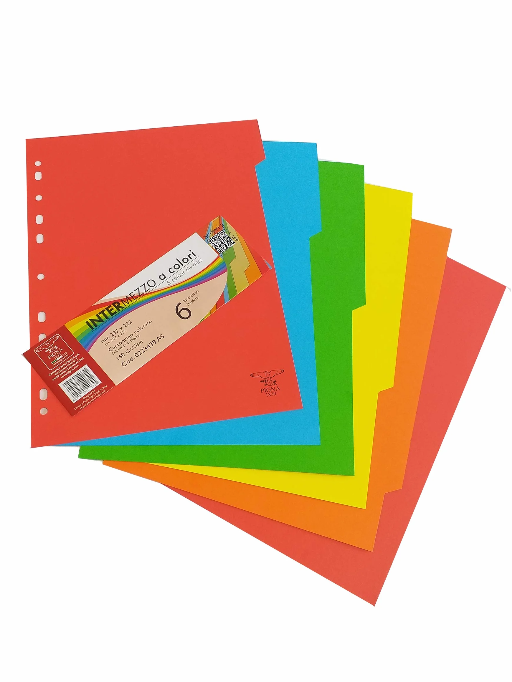 Pigna Separatori cartoncino colorato assortito 6 sztuk blister