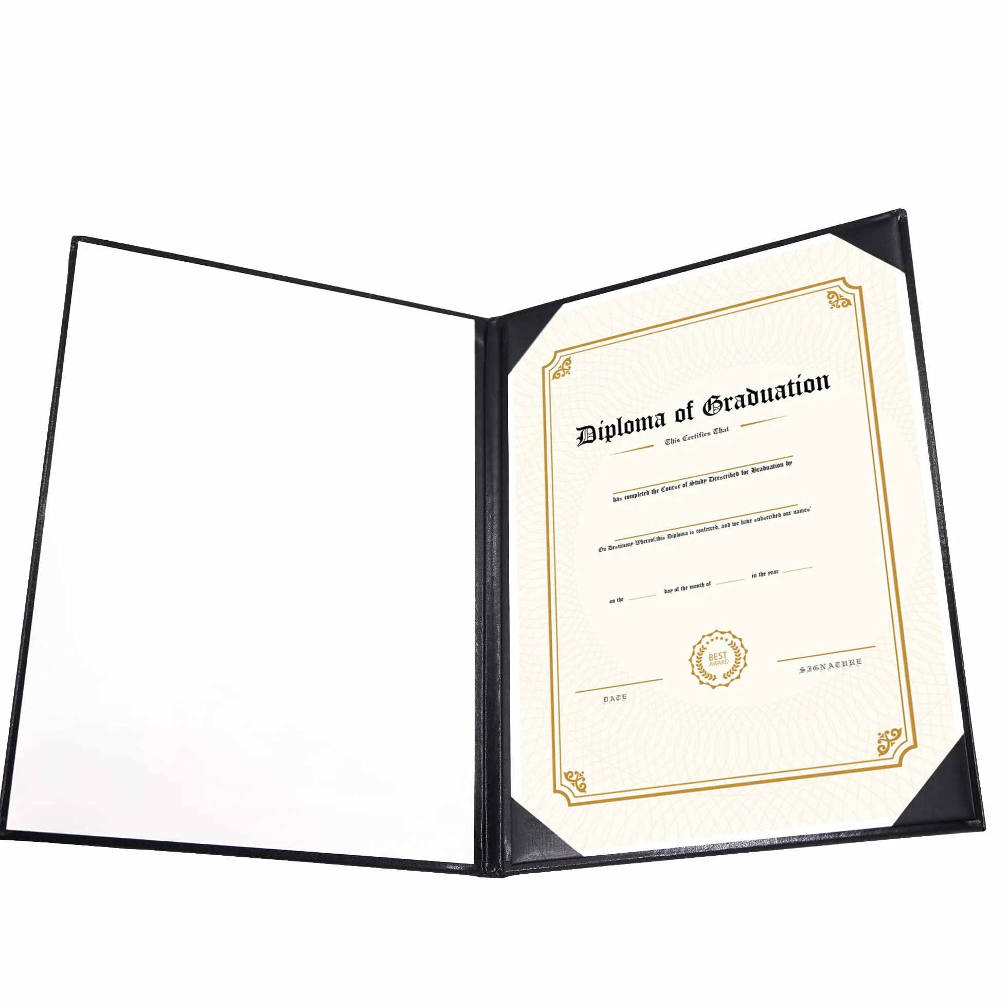 GraduationMall Diploma Copertura per Documenti e Premi e Certificati A4 La Laurea Nero 10 Libri