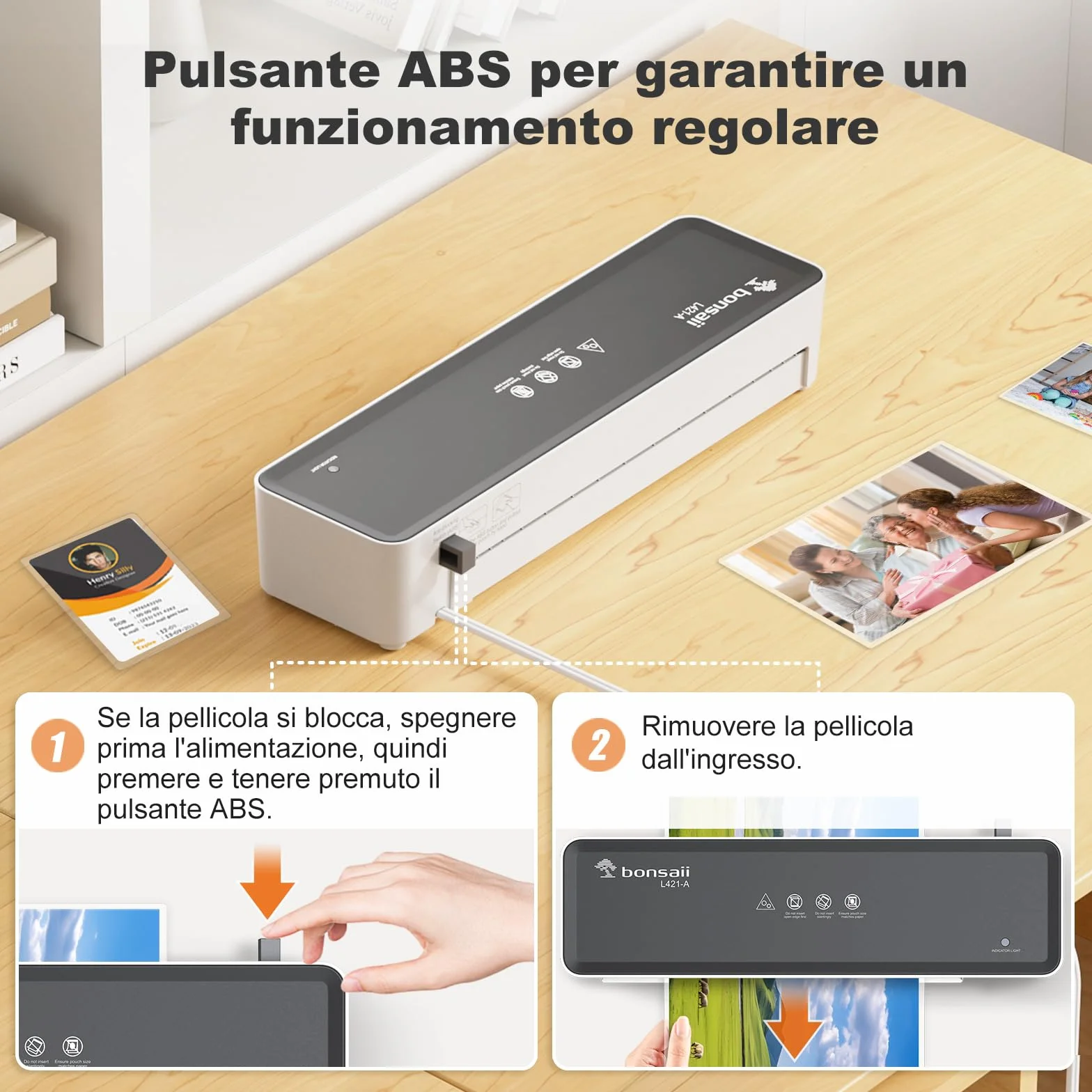 Bonsaii L421-A Plastificatrice A4 80-100 micron 5 fogli pellicola laminazione