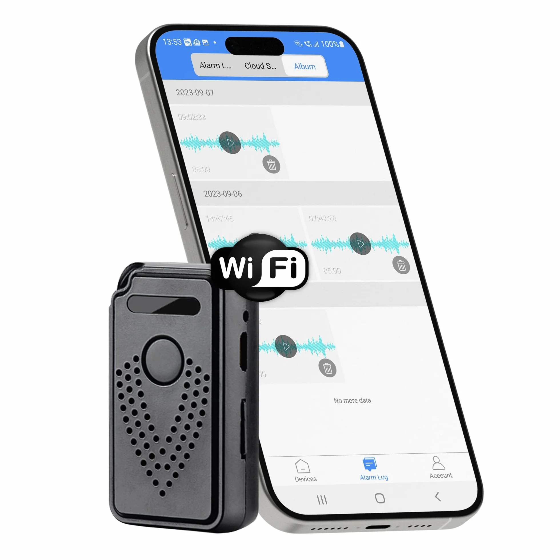 Registratore Vocale Attivato tramite Internet-WiFi, Controllo illimitato della distanza Registratore Vocale Audio, Microfono Audio Cimice a Distanza