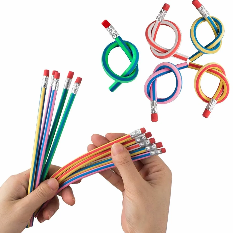 Set di 49 Pezzi Matite Flessibili e Morbide con Gomme Cancellare a Forma di Frutti Giocattoli per Bambini