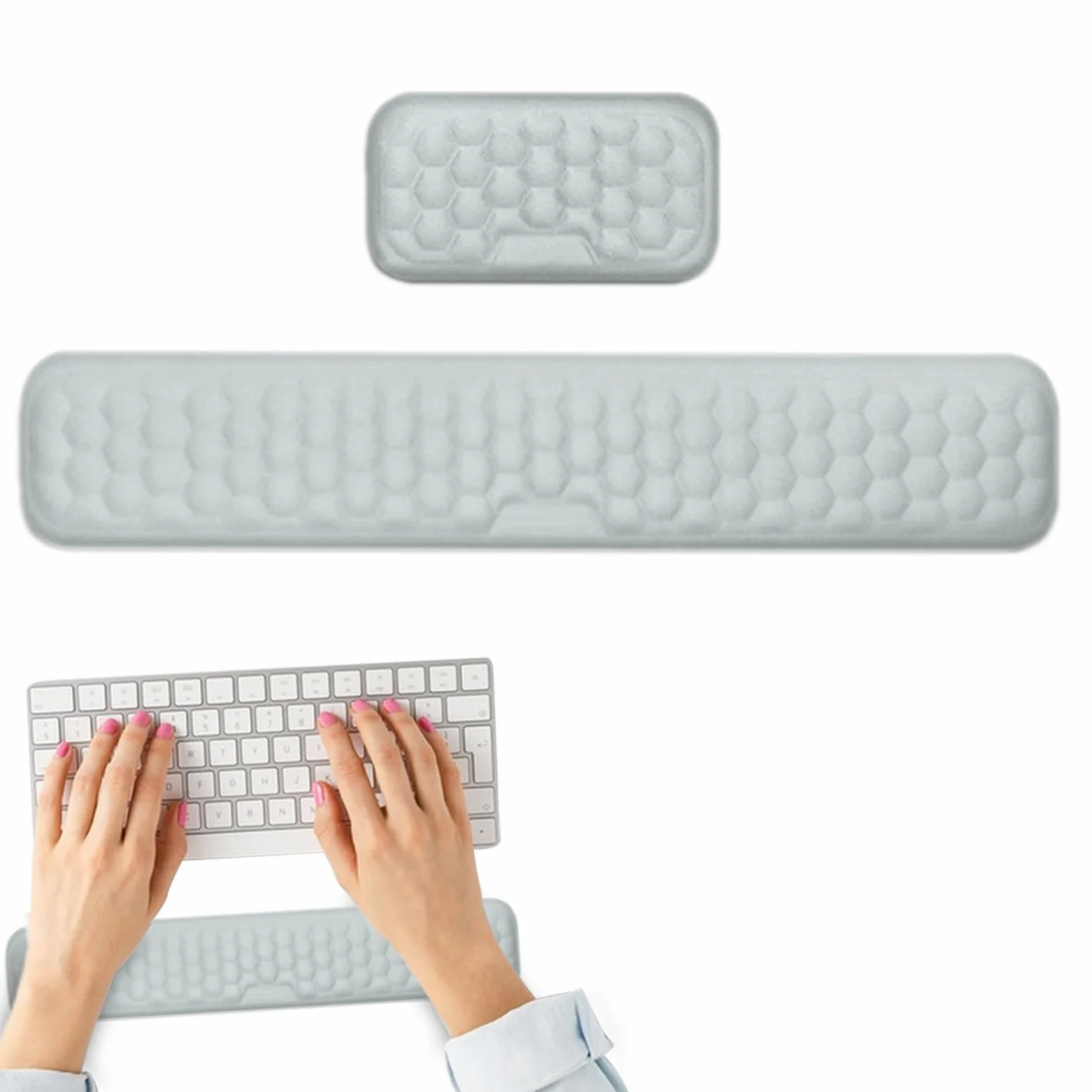 Tappetino di riposo per tastiera e mouse, poggiapolsi per tastiera in | memory foam, 2 pezzi comodo poggiapolsi in memory foam, poggiapiedi ergonomico e,