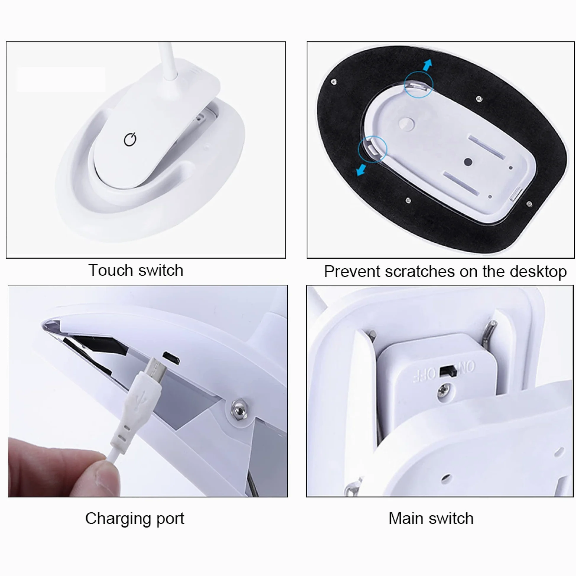 Lampada da Tavolo con Clip USB, Lente d'Ingrandimento con Luce 10X 5X ad Alta Definizione, per Anziani, Lettura, Riparazione di telefoni cellulari, ispezione, Saldatura e