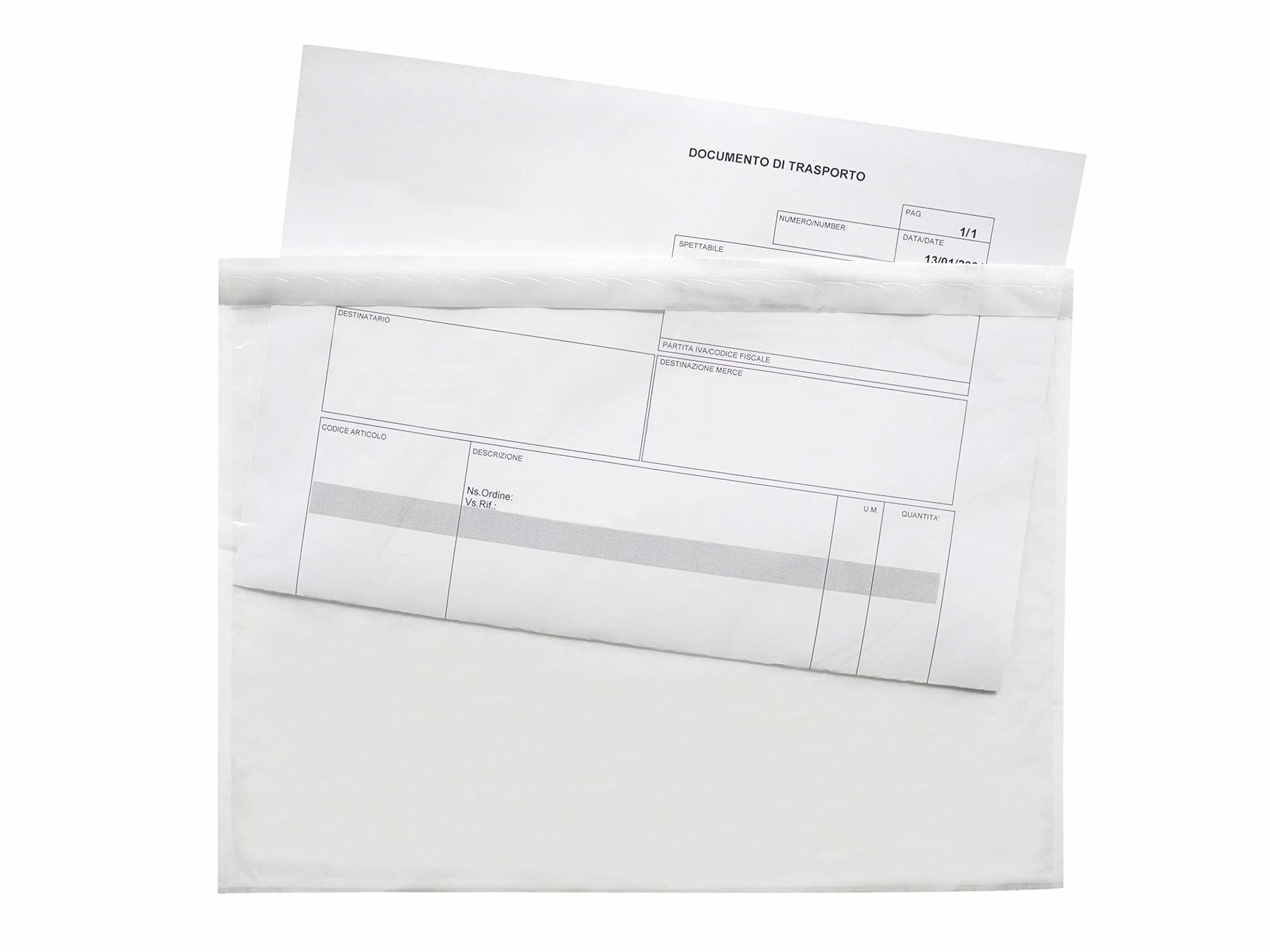 Buste trasparenti portadocumenti autoadesive Carte Dozio mm 225x160 250 pz