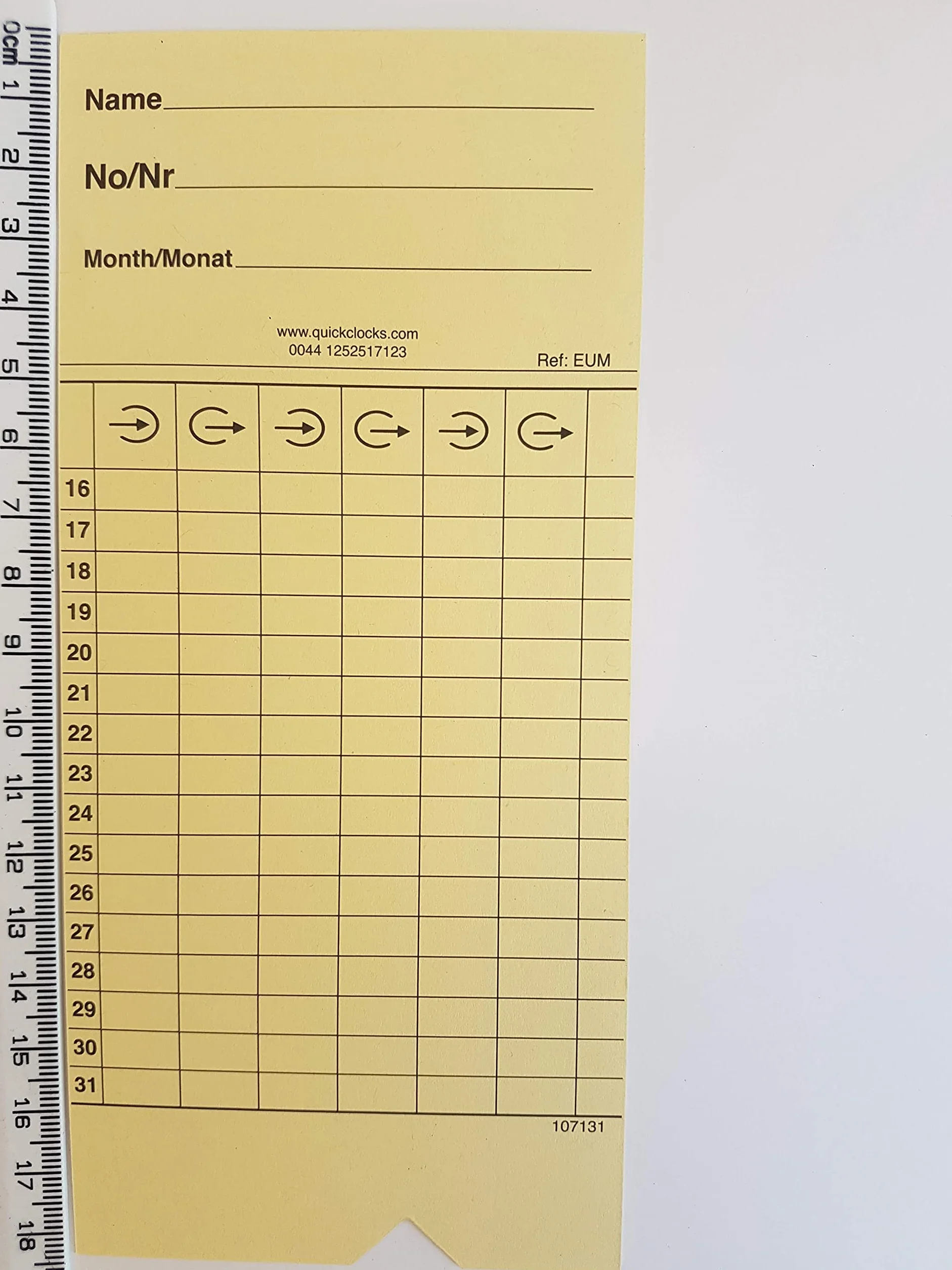 Cartellini da timbrare per l’orario di lavoro QC200, QC400N, QC500E, BX1500E (200 pezzi)